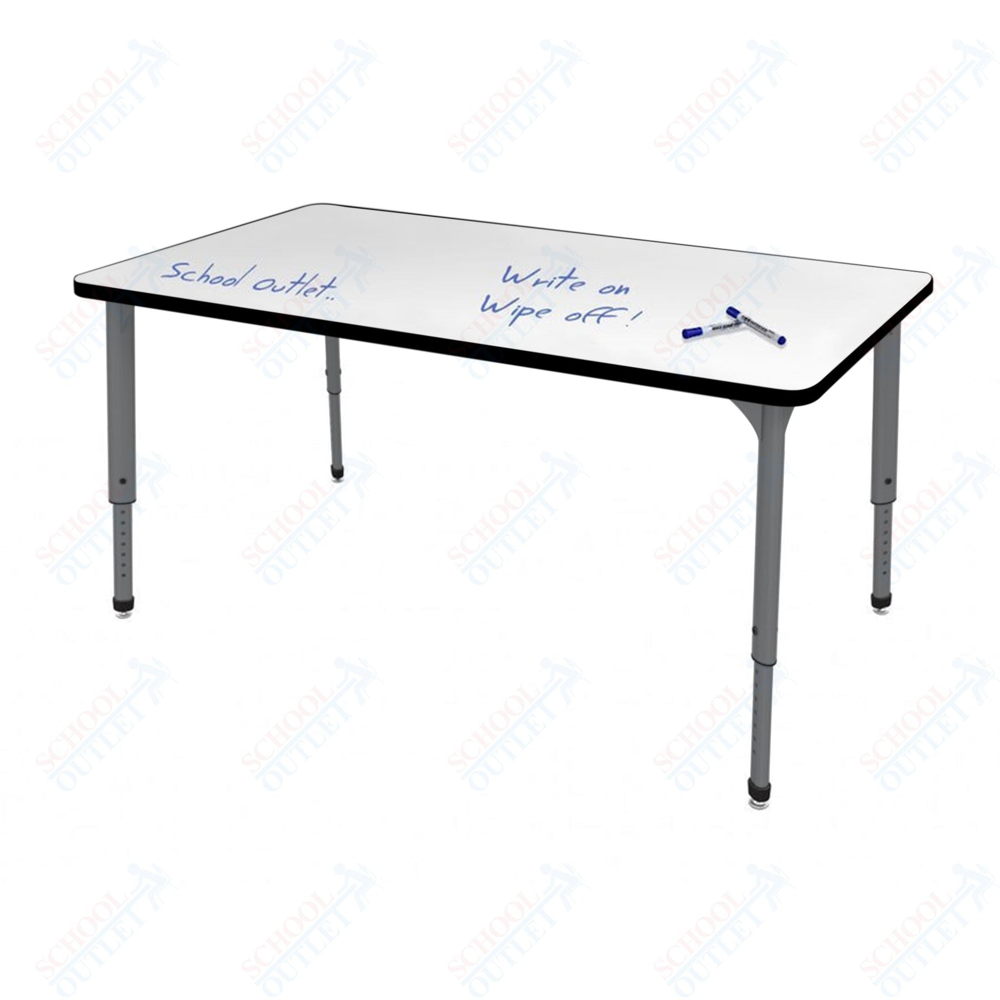 Marco Apex Series Rectangle School Activity Table w/ Dry Erase Top 36" x 48" Adj Height 21" - 30" (38 - 2246 - DA) - SchoolOutlet