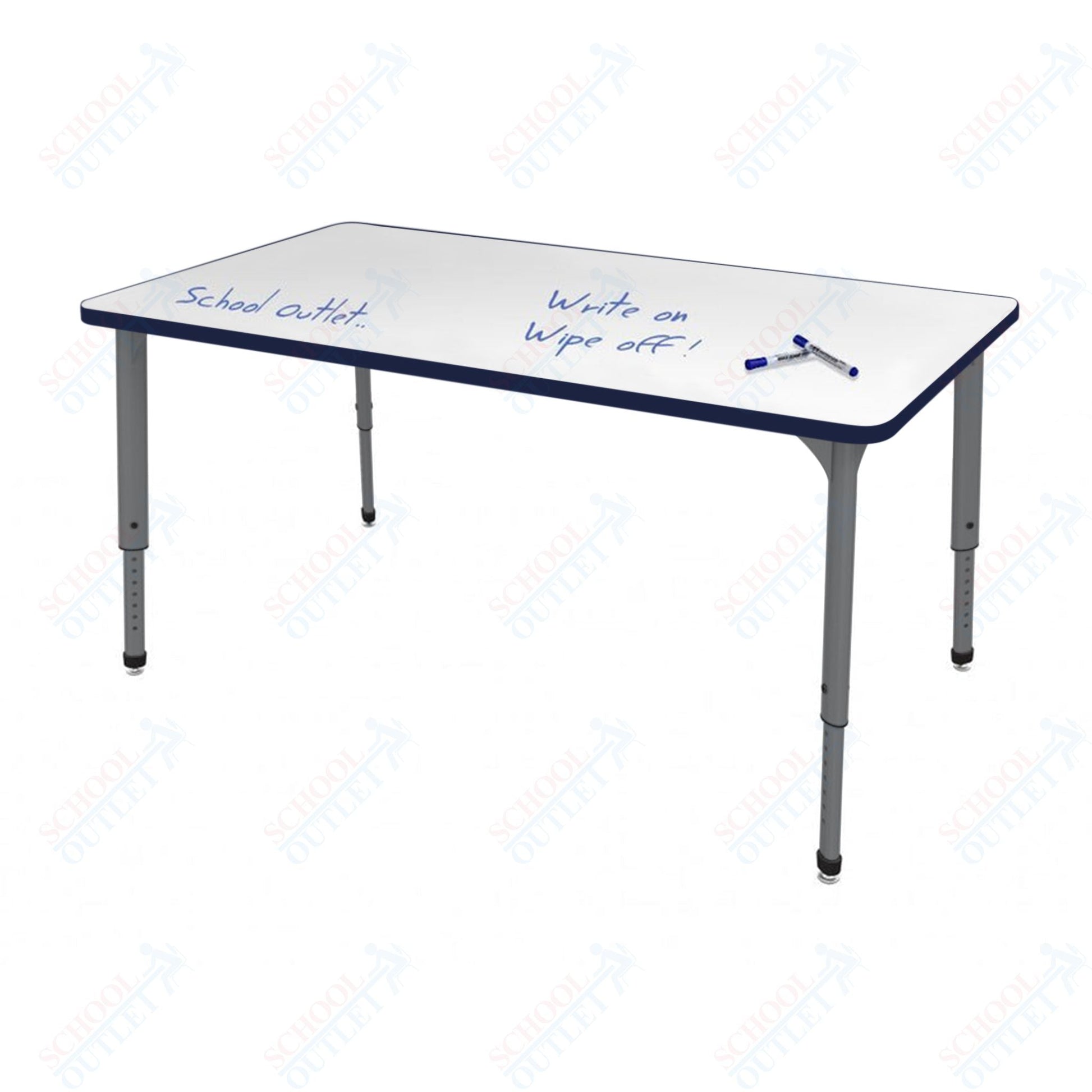 Marco Apex Series Rectangle School Activity Table w/ Dry Erase Top 36" x 48" Adj Height 21" - 30" (38 - 2246 - DA) - SchoolOutlet