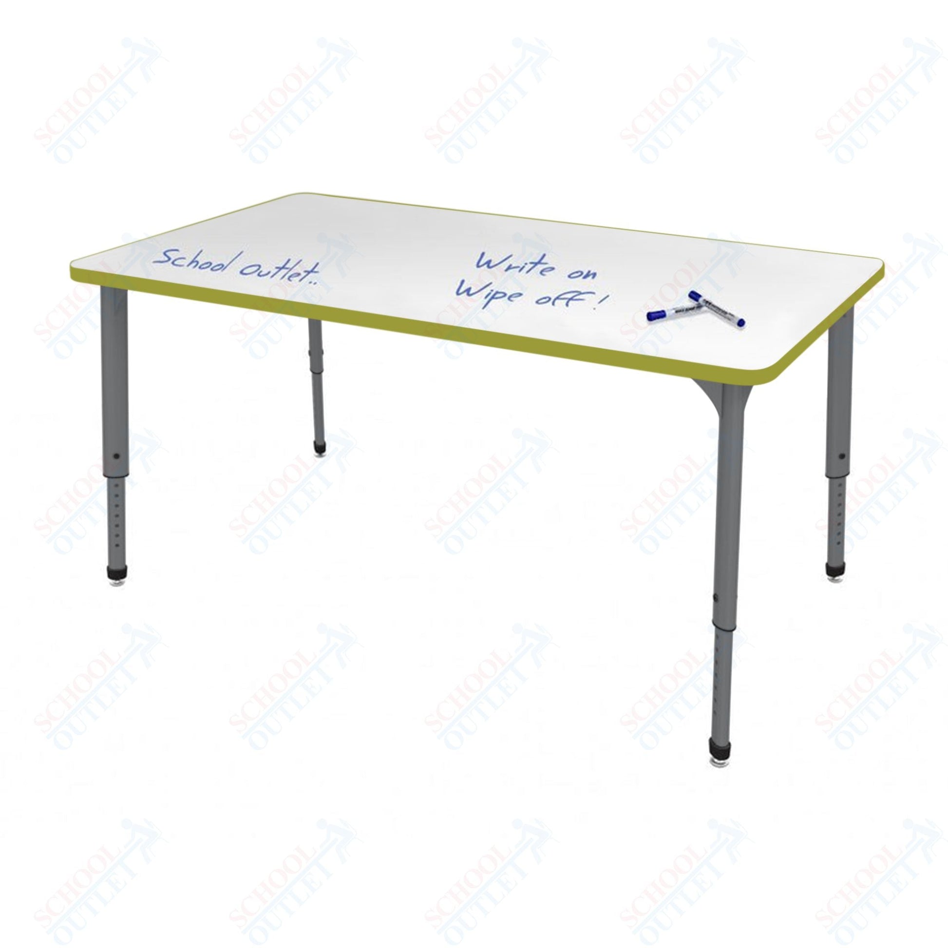 Marco Apex Series Rectangle School Activity Table w/ Dry Erase Top 36" x 48" Adj Height 21" - 30" (38 - 2246 - DA) - SchoolOutlet