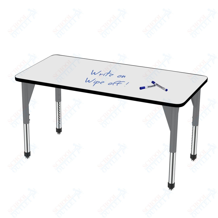 Marco Apex Series Rectangle Preschool Activity Table w/ Dry Erase HPL Top 36" x 48" Adj Height 17" - 24" (38 - 2246 - DB) - SchoolOutlet