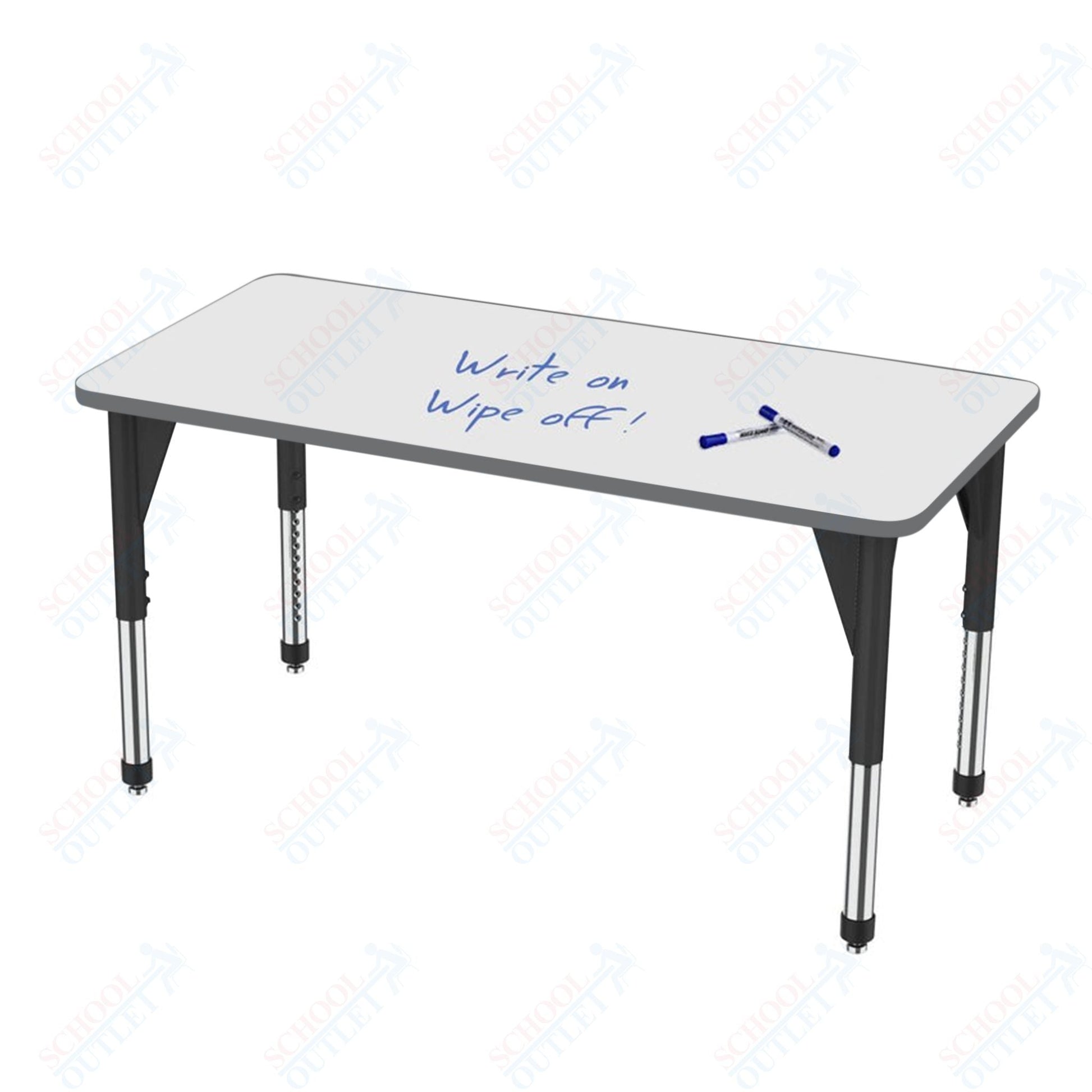Marco Apex Series Rectangle Preschool Activity Table w/ Dry Erase HPL Top 36" x 48" Adj Height 17" - 24" (38 - 2246 - DB) - SchoolOutlet