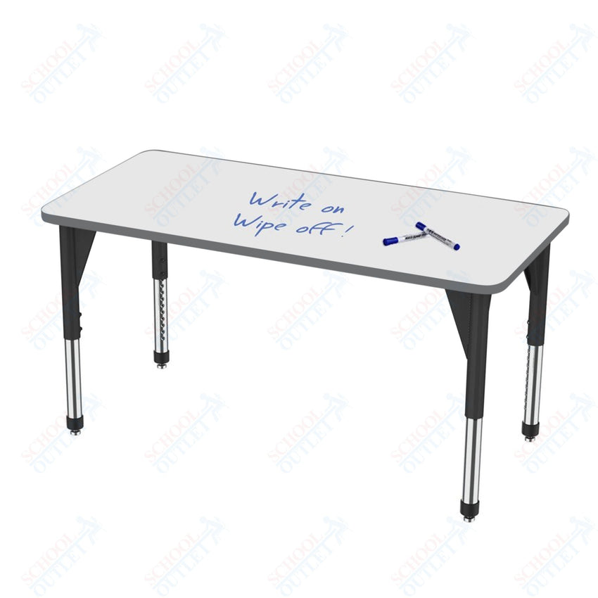 Marco Apex Series Rectangle Preschool Activity Table w/ Dry Erase HPL Top 36" x 48" Adj Height 17" - 24" (38 - 2246 - DB) - SchoolOutlet