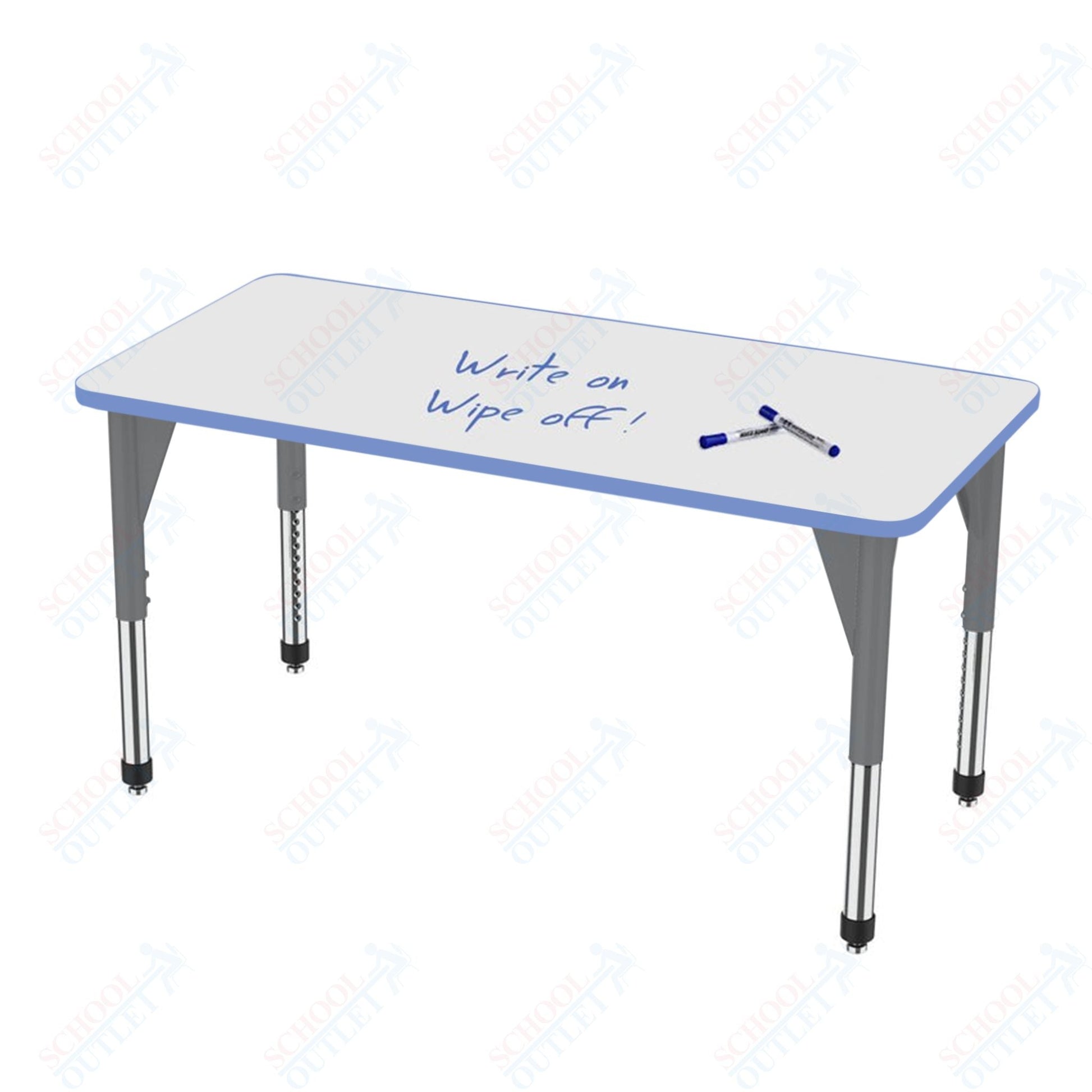 Marco Apex Series Rectangle Preschool Activity Table w/ Dry Erase HPL Top 36" x 48" Adj Height 17" - 24" (38 - 2246 - DB) - SchoolOutlet