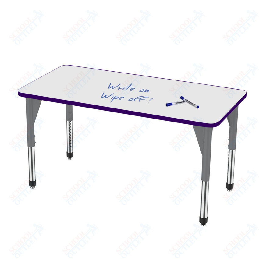 Marco Apex Series Rectangle Preschool Activity Table w/ Dry Erase HPL Top 36" x 48" Adj Height 17" - 24" (38 - 2246 - DB) - SchoolOutlet