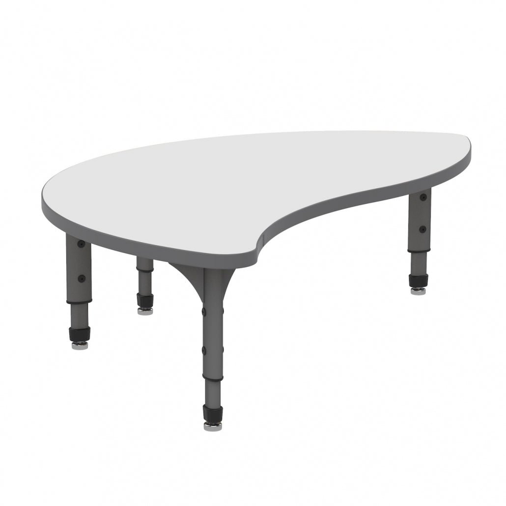 Marco Wave Half Round Floor Table w/ Dry Erase Top 30" x 54" Adj Height 12" - 15" (38 - 2252 - DC) - SchoolOutlet