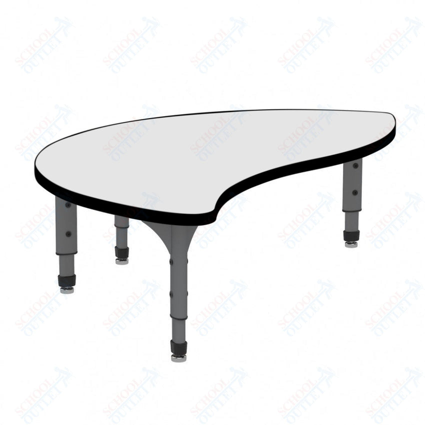 Marco Wave Half Round Floor Table w/ Dry Erase Top 30" x 54" Adj Height 12" - 15" (38 - 2252 - DC) - SchoolOutlet