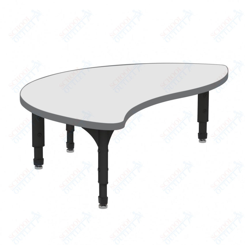 Marco Wave Half Round Floor Table w/ Dry Erase Top 30" x 54" Adj Height 12" - 15" (38 - 2252 - DC) - SchoolOutlet
