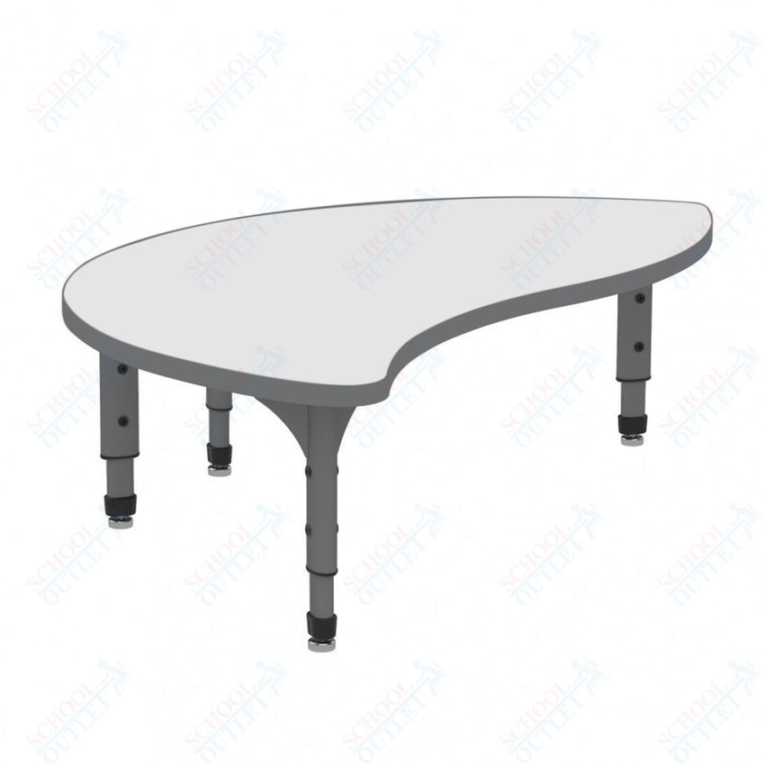 Marco Wave Half Round Floor Table w/ Dry Erase Top 30" x 54" Adj Height 12" - 15" (38 - 2252 - DC) - SchoolOutlet