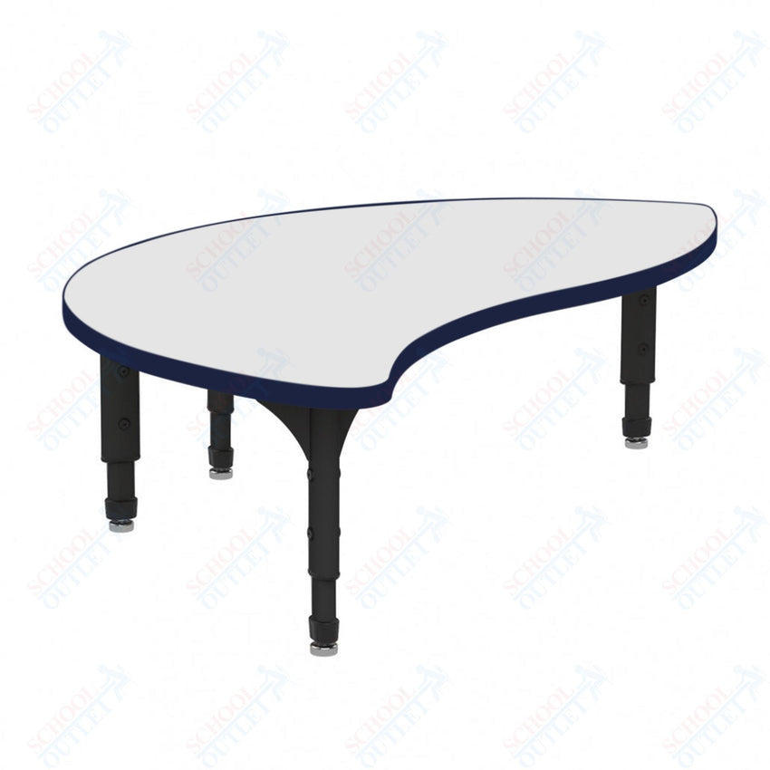 Marco Wave Half Round Floor Table w/ Dry Erase Top 30" x 54" Adj Height 12" - 15" (38 - 2252 - DC) - SchoolOutlet
