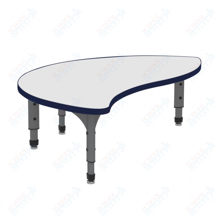 Marco Wave Half Round Floor Table w/ Dry Erase Top 30" x 54" Adj Height 12" - 15" (38 - 2252 - DC) - SchoolOutlet
