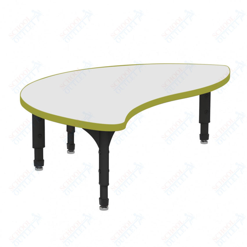 Marco Wave Half Round Floor Table w/ Dry Erase Top 30" x 54" Adj Height 12" - 15" (38 - 2252 - DC) - SchoolOutlet