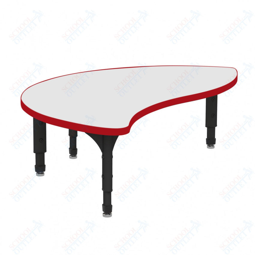 Marco Wave Half Round Floor Table w/ Dry Erase Top 30" x 54" Adj Height 12" - 15" (38 - 2252 - DC) - SchoolOutlet