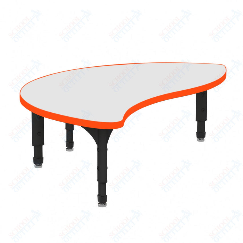 Marco Wave Half Round Floor Table w/ Dry Erase Top 30" x 54" Adj Height 12" - 15" (38 - 2252 - DC) - SchoolOutlet