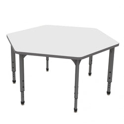Marco Apex Series Hexagon School Activity Table w/ Dry Erase Top 54.5" x 48" Adj Height 21"-30" (38-2254-DA)