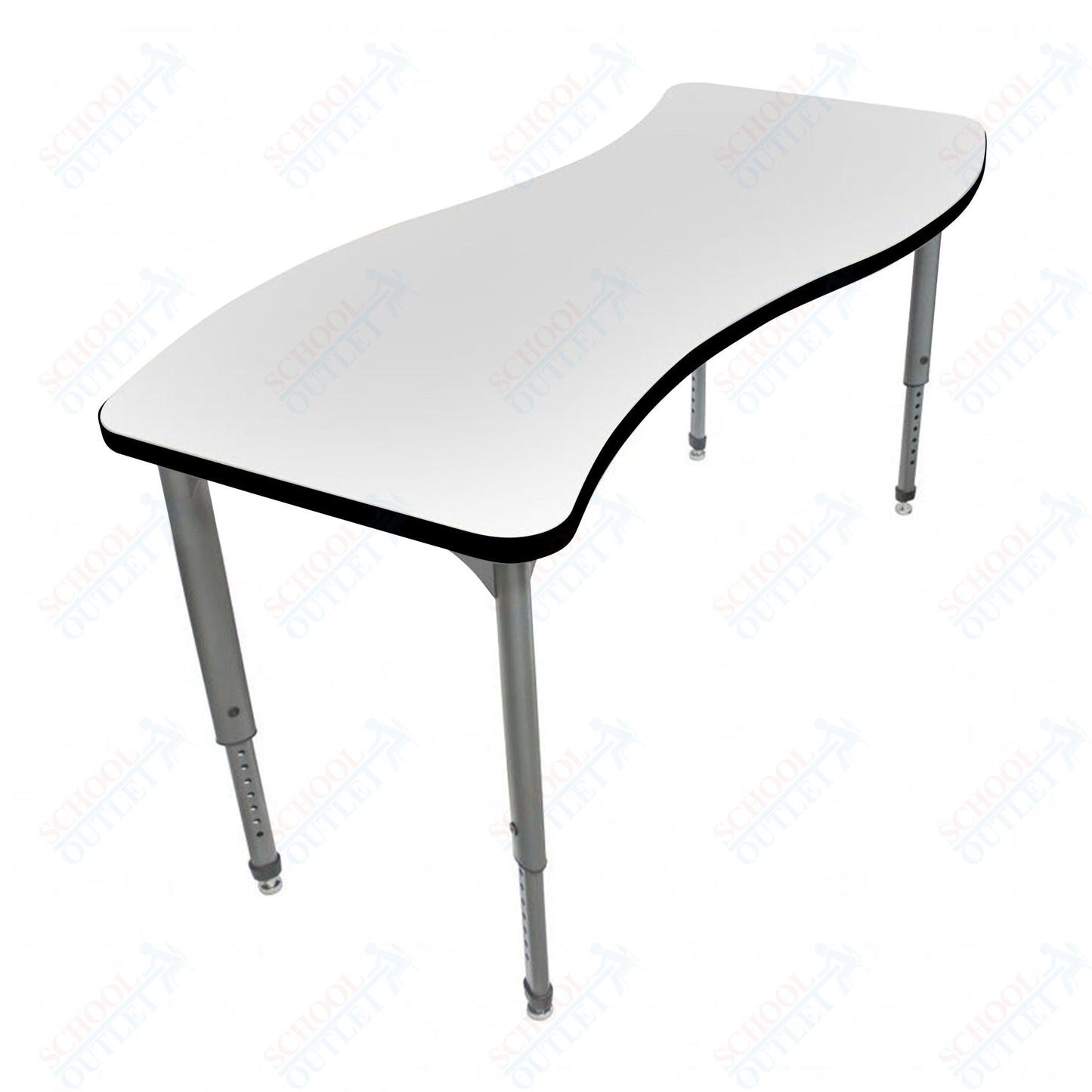 Marco Apex Series Wave School Activity Table w/ Dry Erase Top 24" x 48" Adj Height 21" - 30" (38 - 2256 - DA) - SchoolOutlet