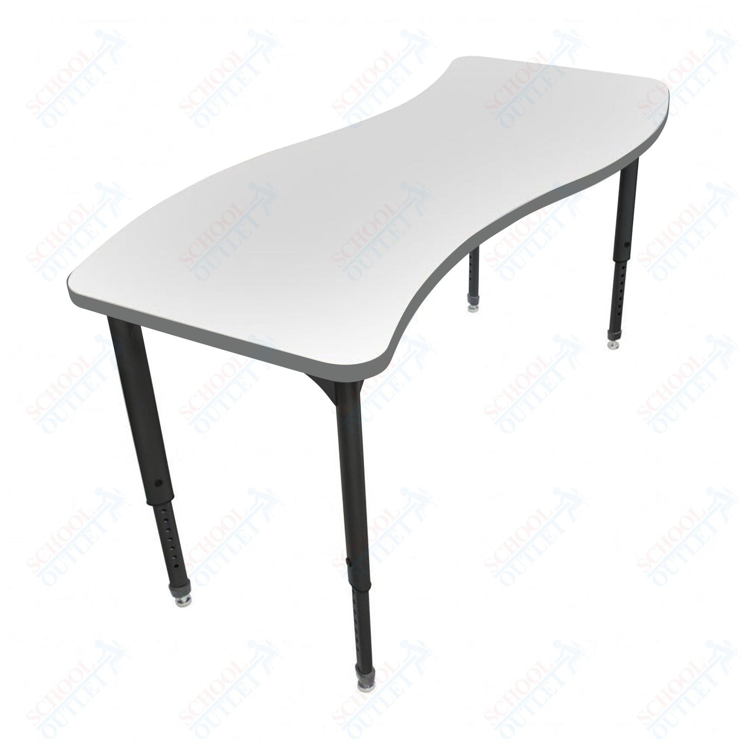 Marco Apex Series Wave School Activity Table w/ Dry Erase Top 24" x 60" Adj Height 21" - 30" (38 - 2257 - DA) - SchoolOutlet