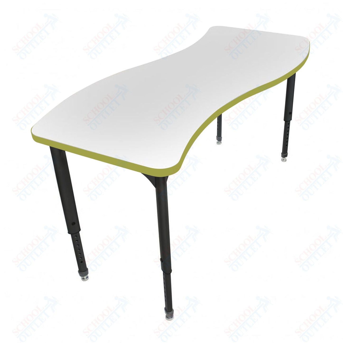 Marco Apex Series Wave School Activity Table w/ Dry Erase Top 24" x 60" Adj Height 21" - 30" (38 - 2257 - DA) - SchoolOutlet