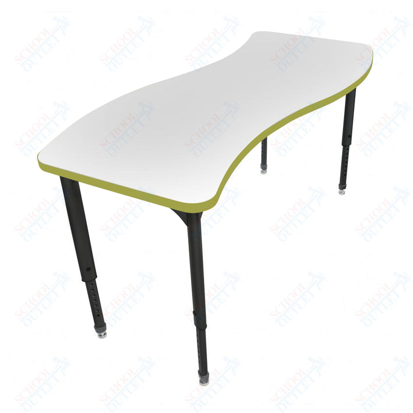 Marco Apex Series Wave School Activity Table w/ Dry Erase Top 24" x 60" Adj Height 21" - 30" (38 - 2257 - DA) - SchoolOutlet