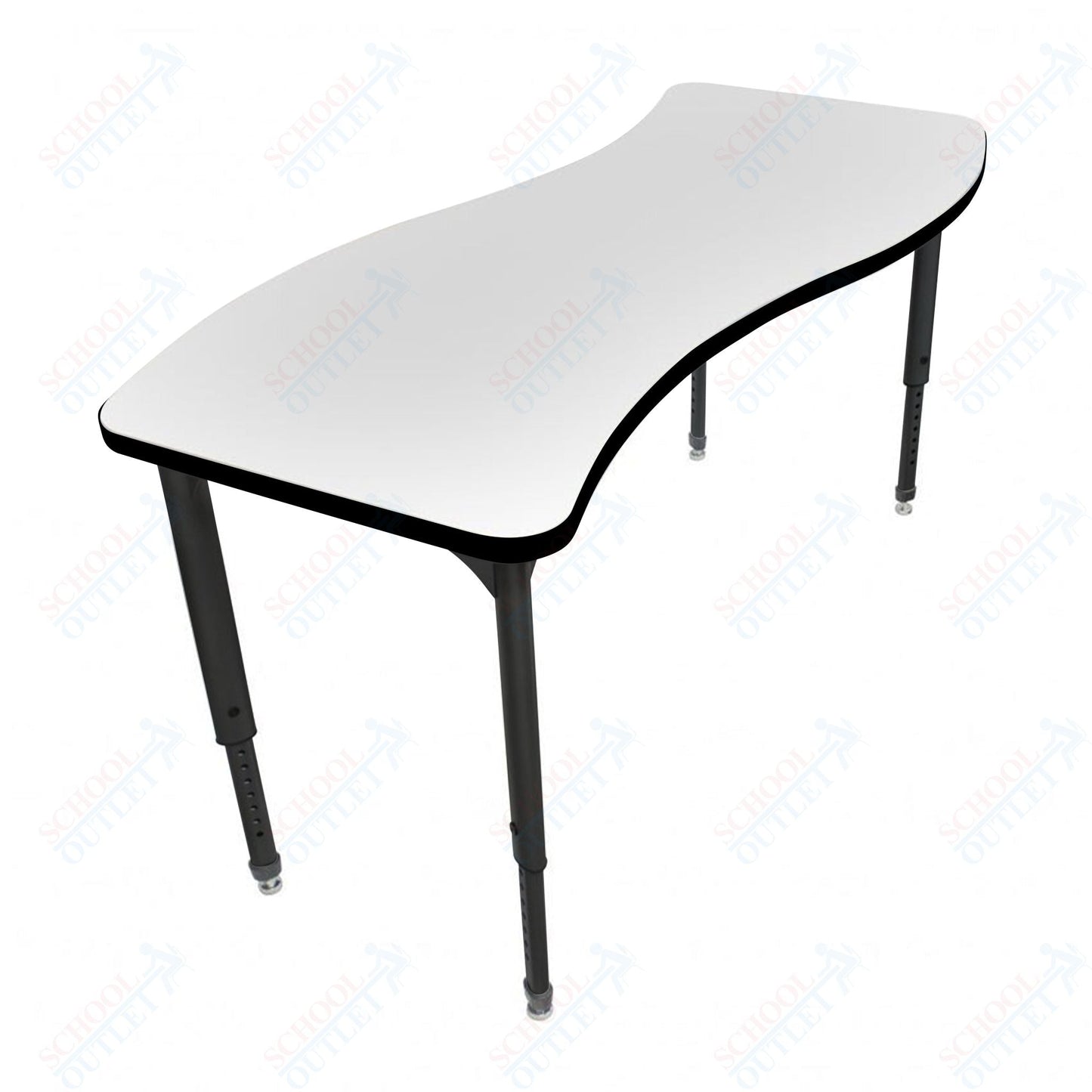 Marco Apex Series Wave School Activity Table w/ Dry Erase Top 30" x 54" Adj Height 21" - 30" (38 - 2258 - DA) - SchoolOutlet