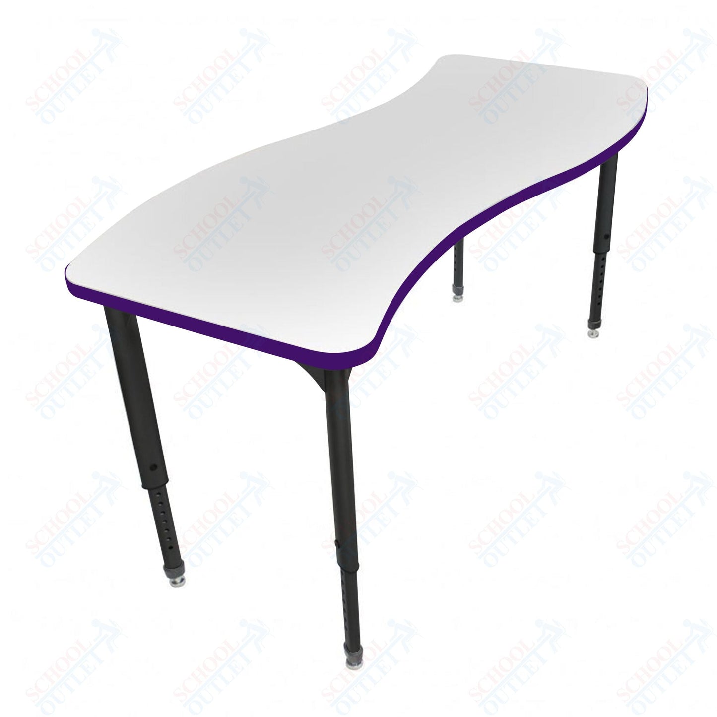 Marco Apex Series Wave School Activity Table w/ Dry Erase Top 30" x 54" Adj Height 21" - 30" (38 - 2258 - DA) - SchoolOutlet