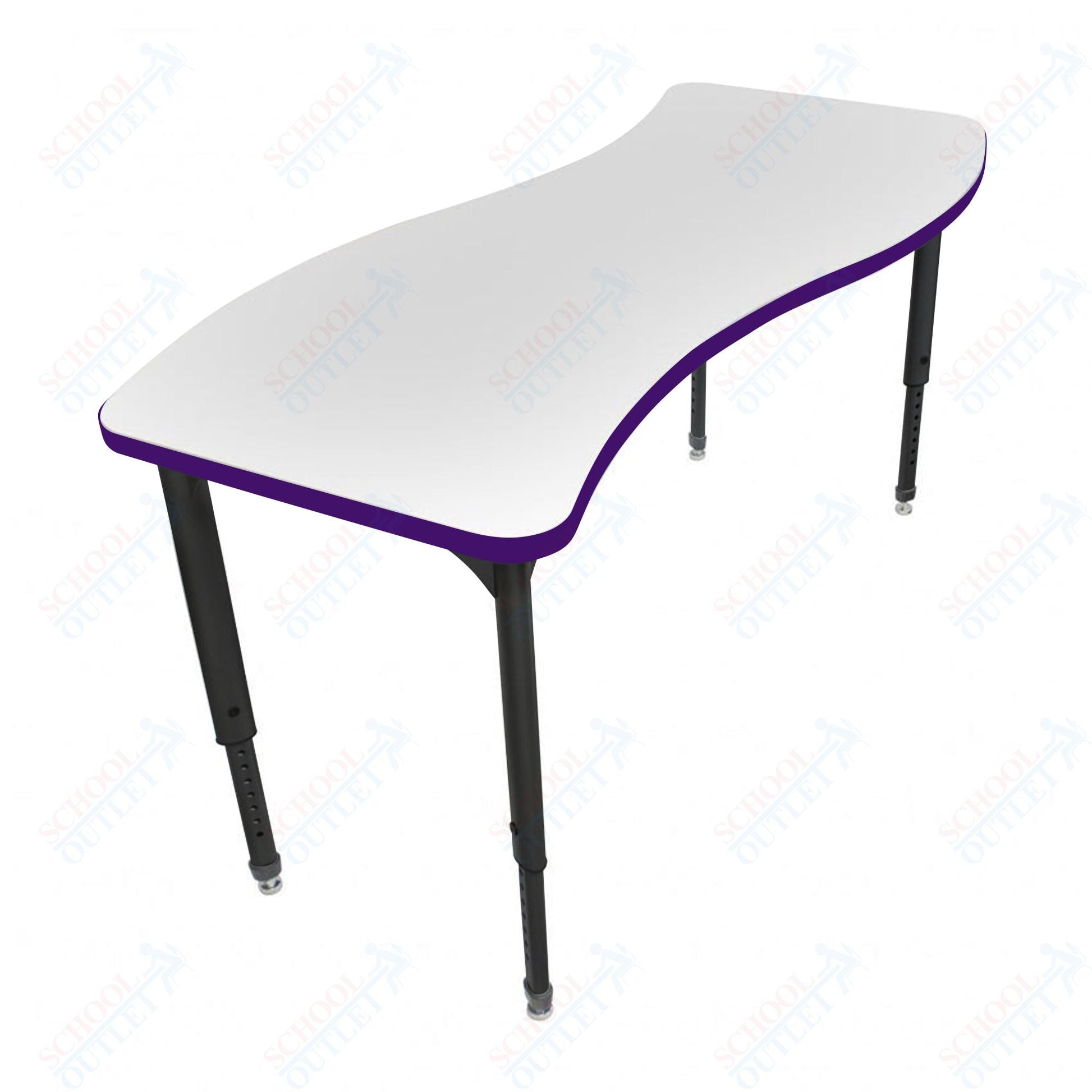 Marco Apex Series Wave School Activity Table w/ Dry Erase Top 30" x 54" Adj Height 21" - 30" (38 - 2258 - DA) - SchoolOutlet