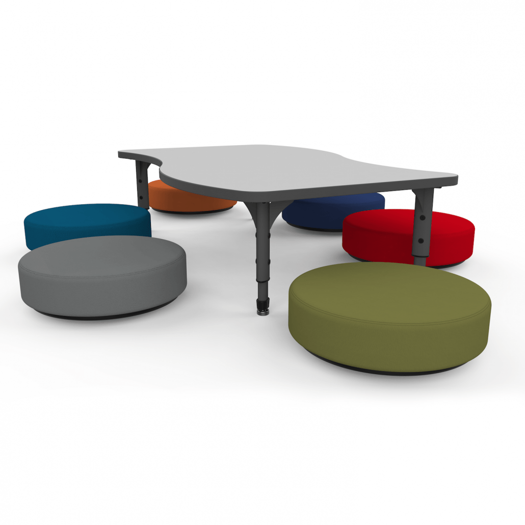 Marco Wave Floor Table w/ Dry Erase Top 30" x 54" Adj Height 12" - 15" (38 - 2258 - DC) - SchoolOutlet