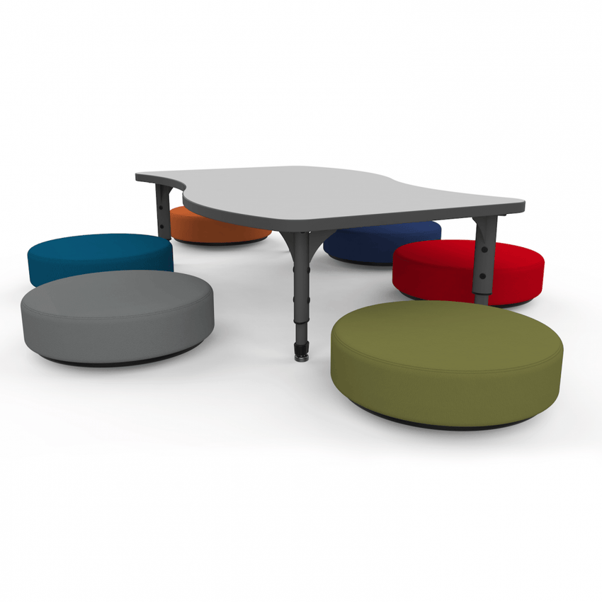 Marco Wave Floor Table w/ Dry Erase Top 30" x 54" Adj Height 12" - 15" (38 - 2258 - DC) - SchoolOutlet