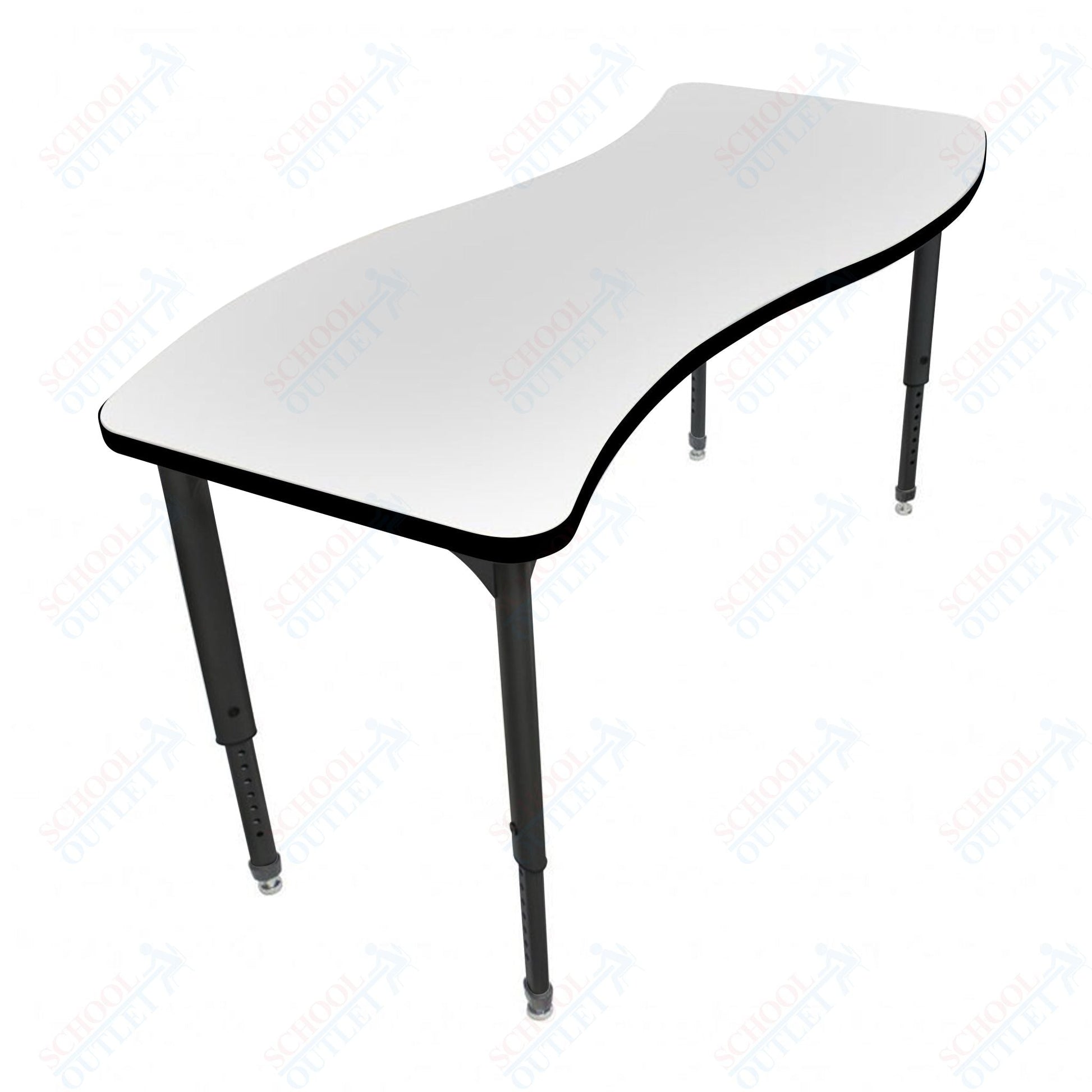 Marco Apex Series Wave School Activity Table w/ Dry Erase Top 30" x 60" Adj Height 21" - 30" (38 - 2259 - DA) - SchoolOutlet