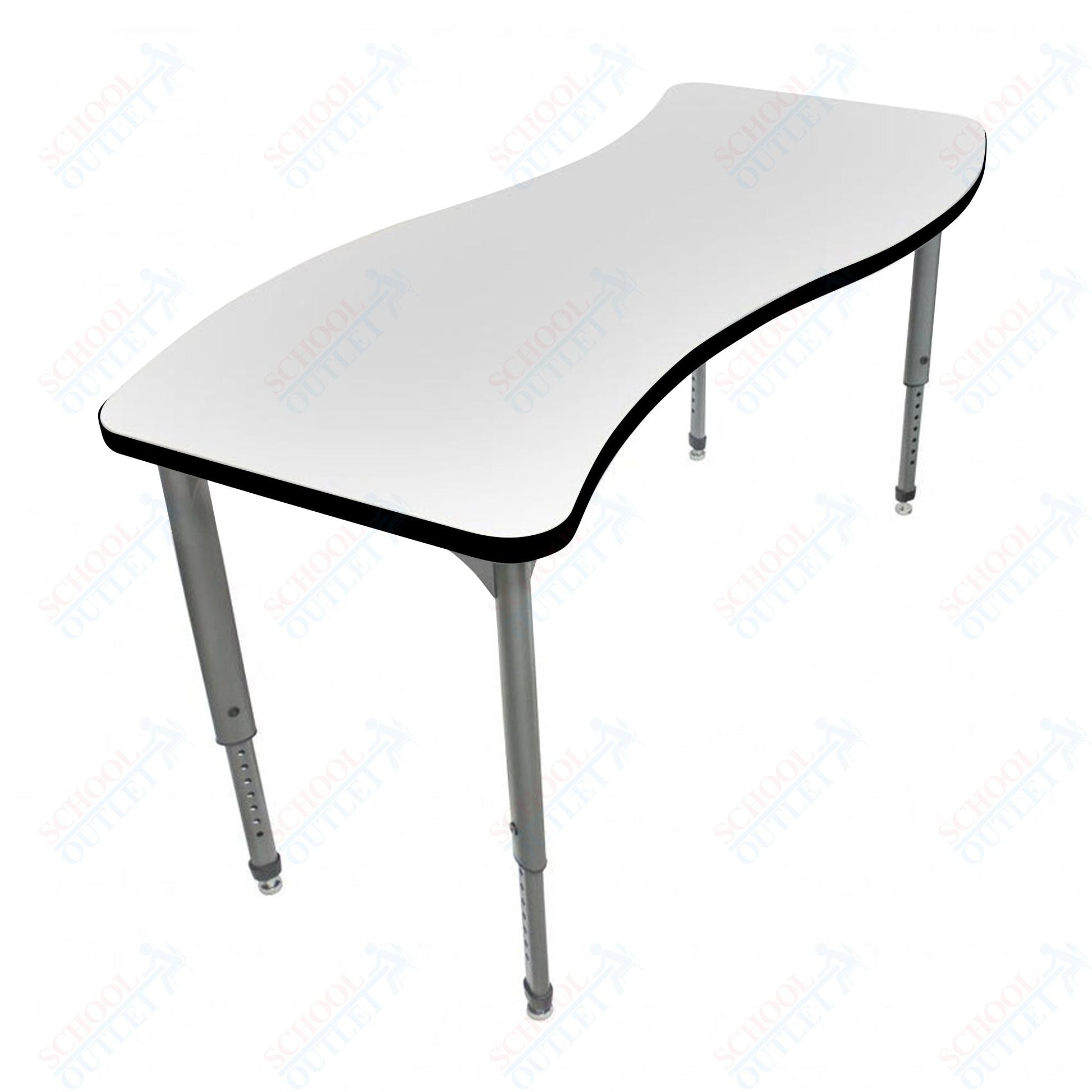 Marco Apex Series Wave School Activity Table w/ Dry Erase Top 30" x 60" Adj Height 21" - 30" (38 - 2259 - DA) - SchoolOutlet