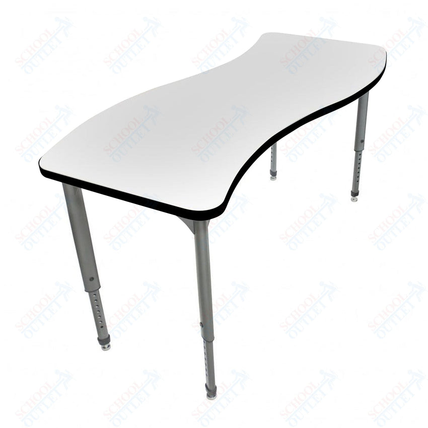 Marco Apex Series Wave School Activity Table w/ Dry Erase Top 30" x 60" Adj Height 21" - 30" (38 - 2259 - DA) - SchoolOutlet