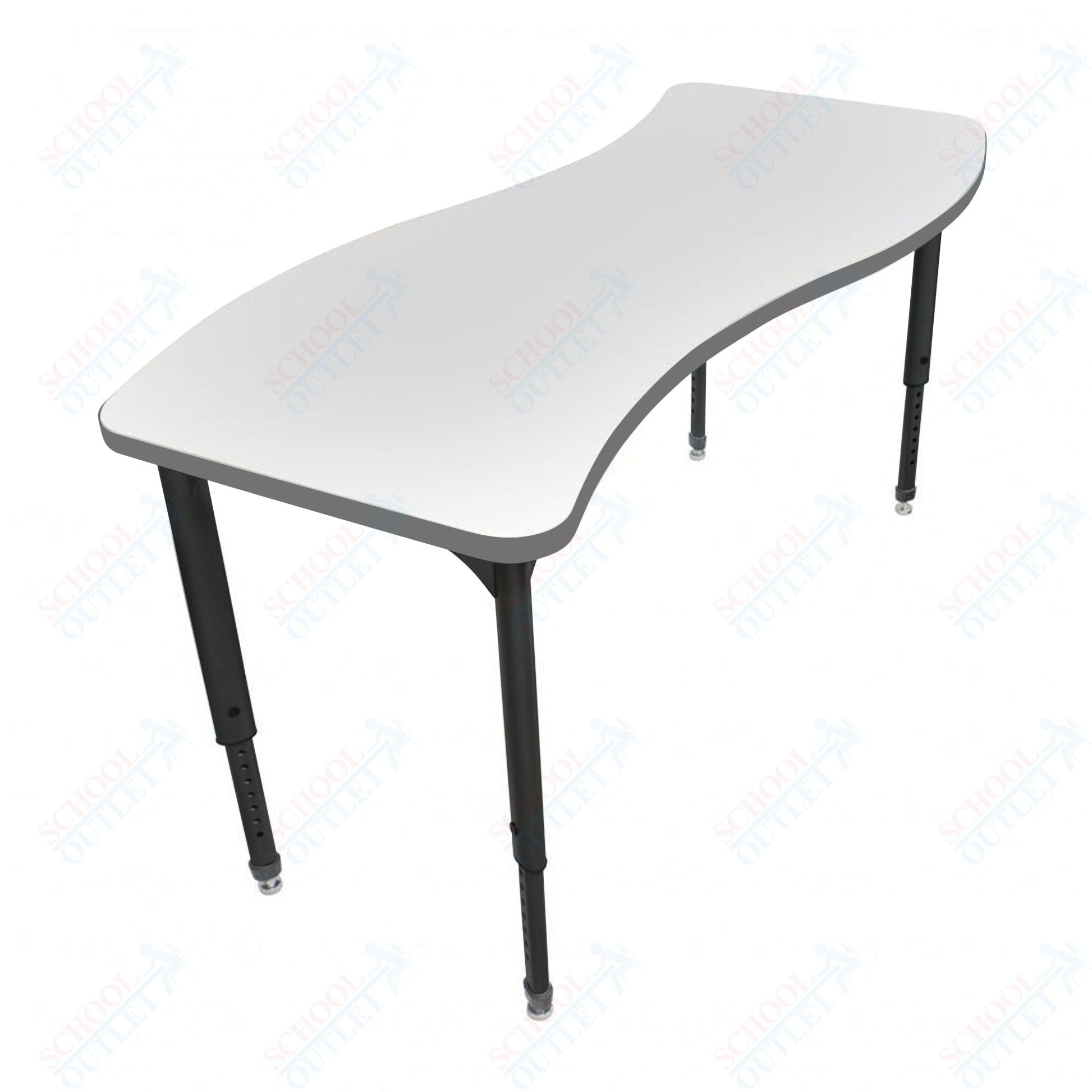 Marco Apex Series Wave School Activity Table w/ Dry Erase Top 30" x 60" Adj Height 21" - 30" (38 - 2259 - DA) - SchoolOutlet
