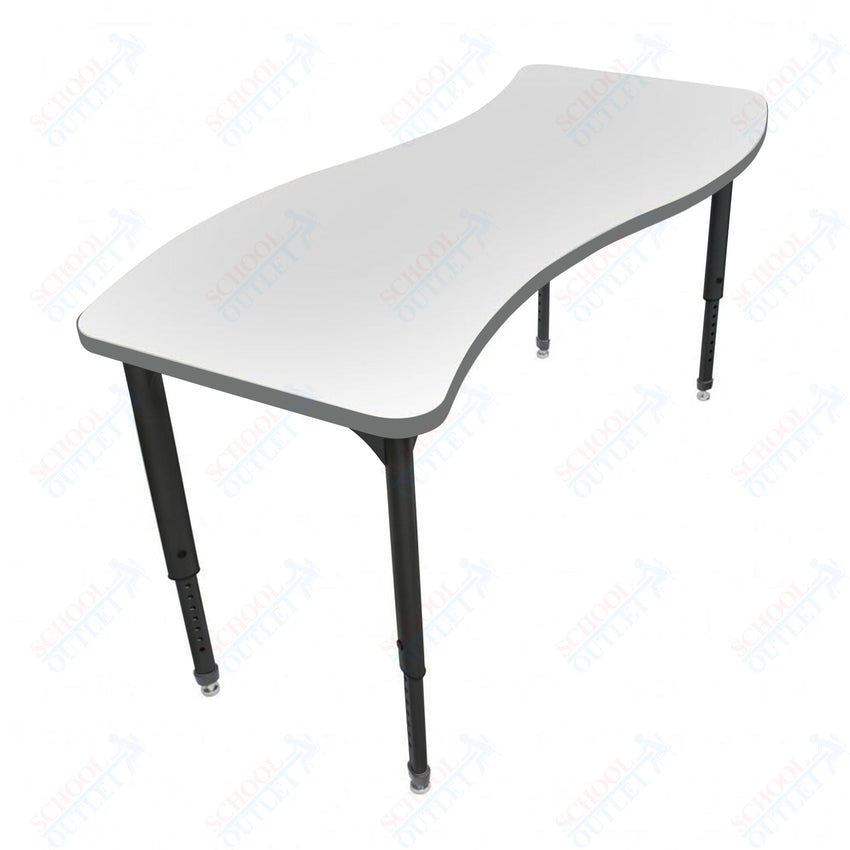 Marco Apex Series Wave School Activity Table w/ Dry Erase Top 30" x 60" Adj Height 21" - 30" (38 - 2259 - DA) - SchoolOutlet