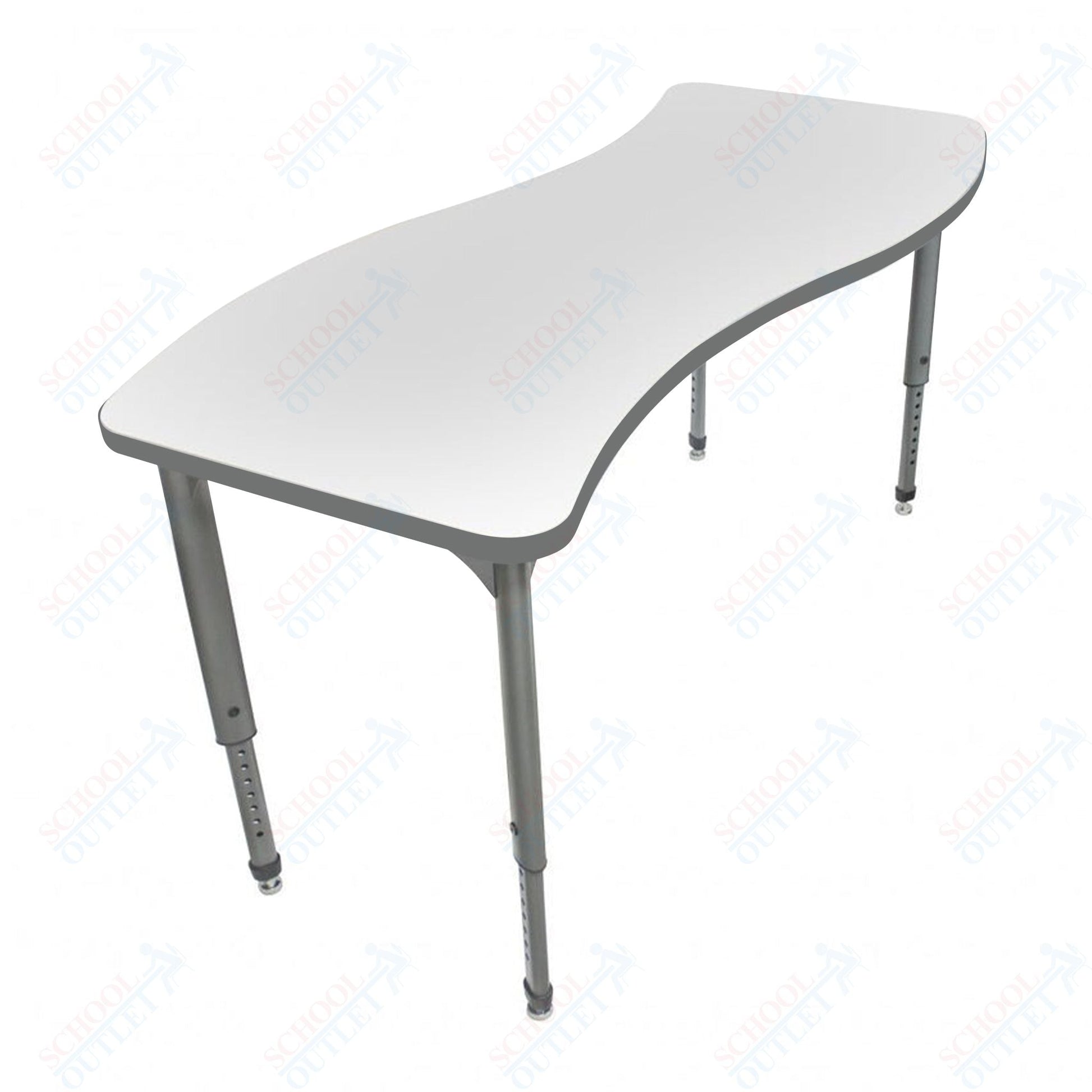Marco Apex Series Wave School Activity Table w/ Dry Erase Top 30" x 60" Adj Height 21" - 30" (38 - 2259 - DA) - SchoolOutlet