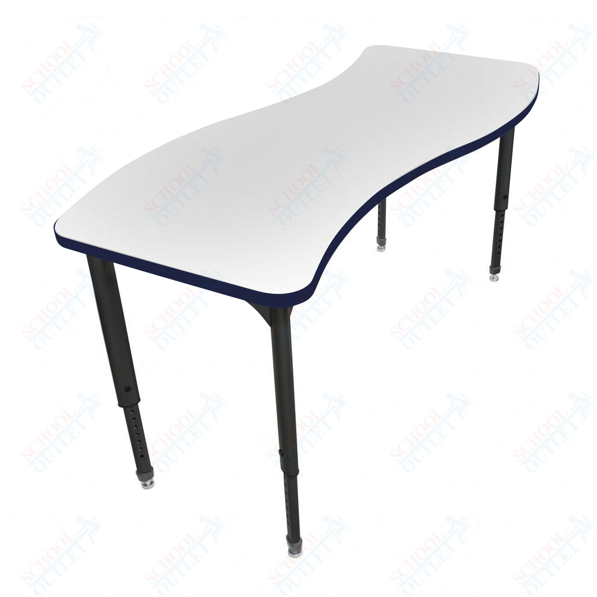 Marco Apex Series Wave School Activity Table w/ Dry Erase Top 30" x 60" Adj Height 21" - 30" (38 - 2259 - DA) - SchoolOutlet