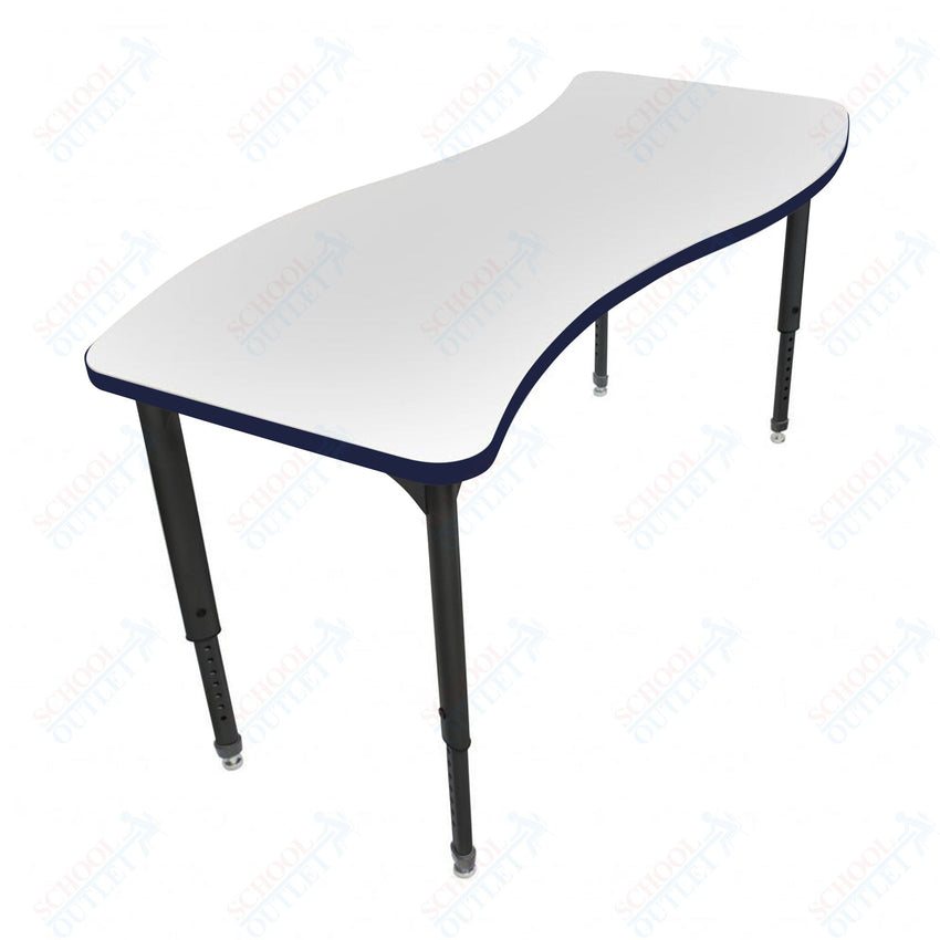 Marco Apex Series Wave School Activity Table w/ Dry Erase Top 30" x 60" Adj Height 21" - 30" (38 - 2259 - DA) - SchoolOutlet