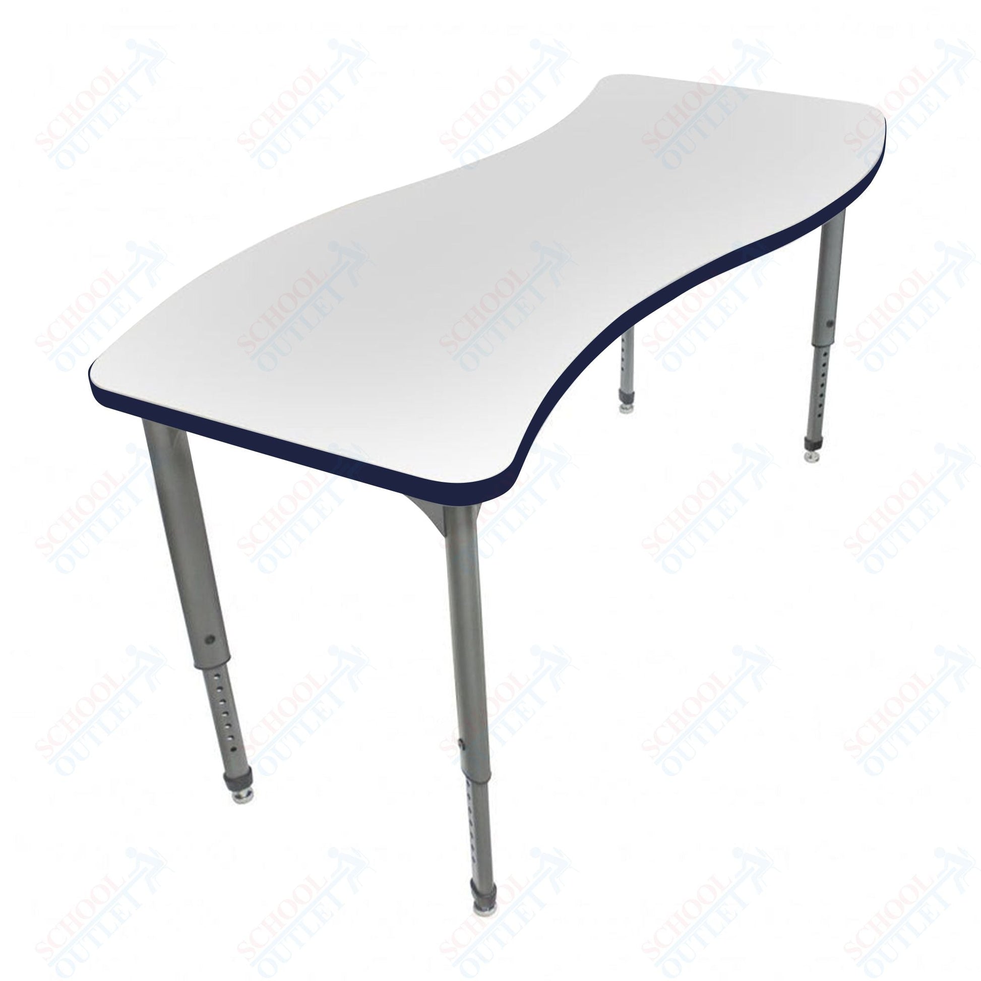 Marco Apex Series Wave School Activity Table w/ Dry Erase Top 30" x 60" Adj Height 21" - 30" (38 - 2259 - DA) - SchoolOutlet