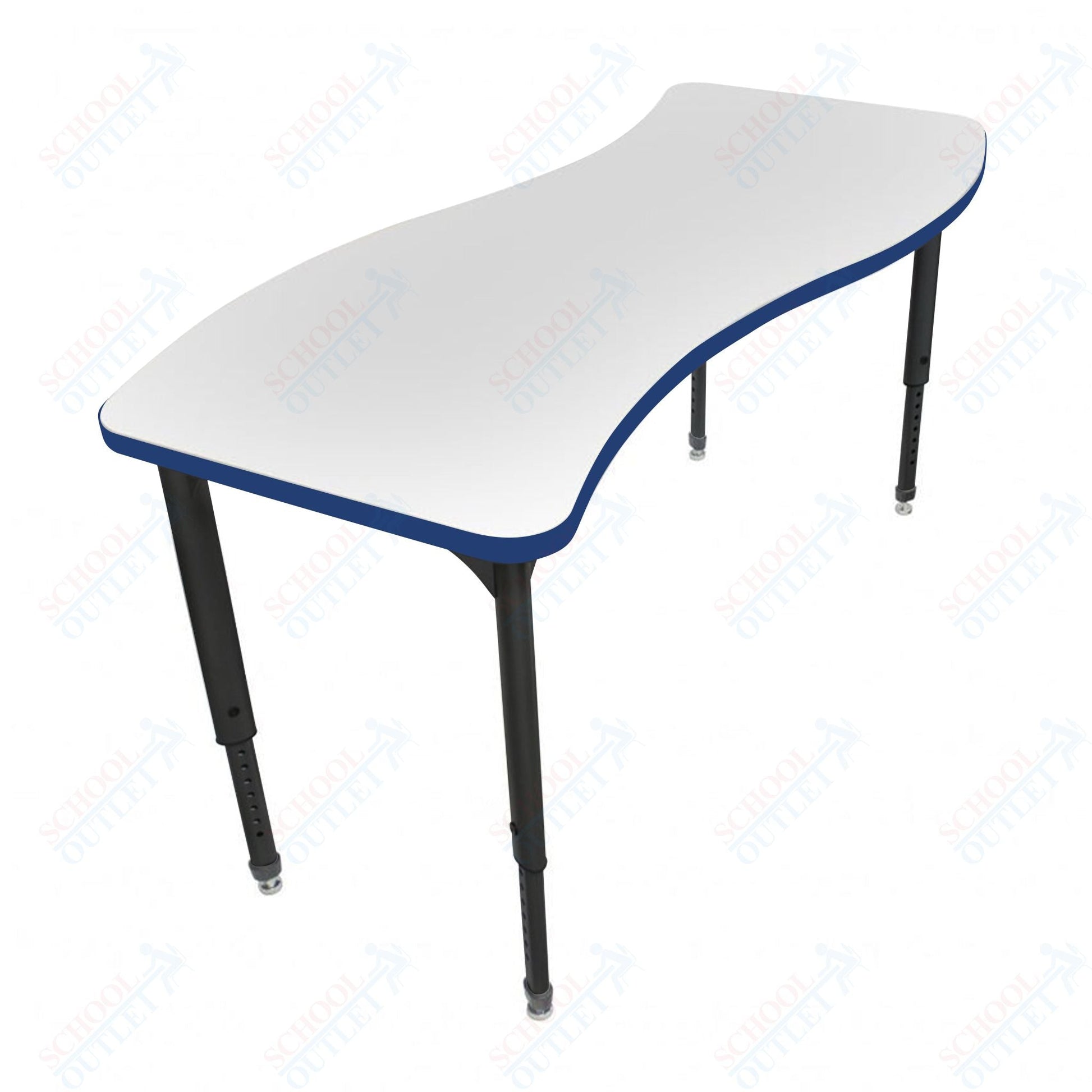 Marco Apex Series Wave School Activity Table w/ Dry Erase Top 30" x 60" Adj Height 21" - 30" (38 - 2259 - DA) - SchoolOutlet