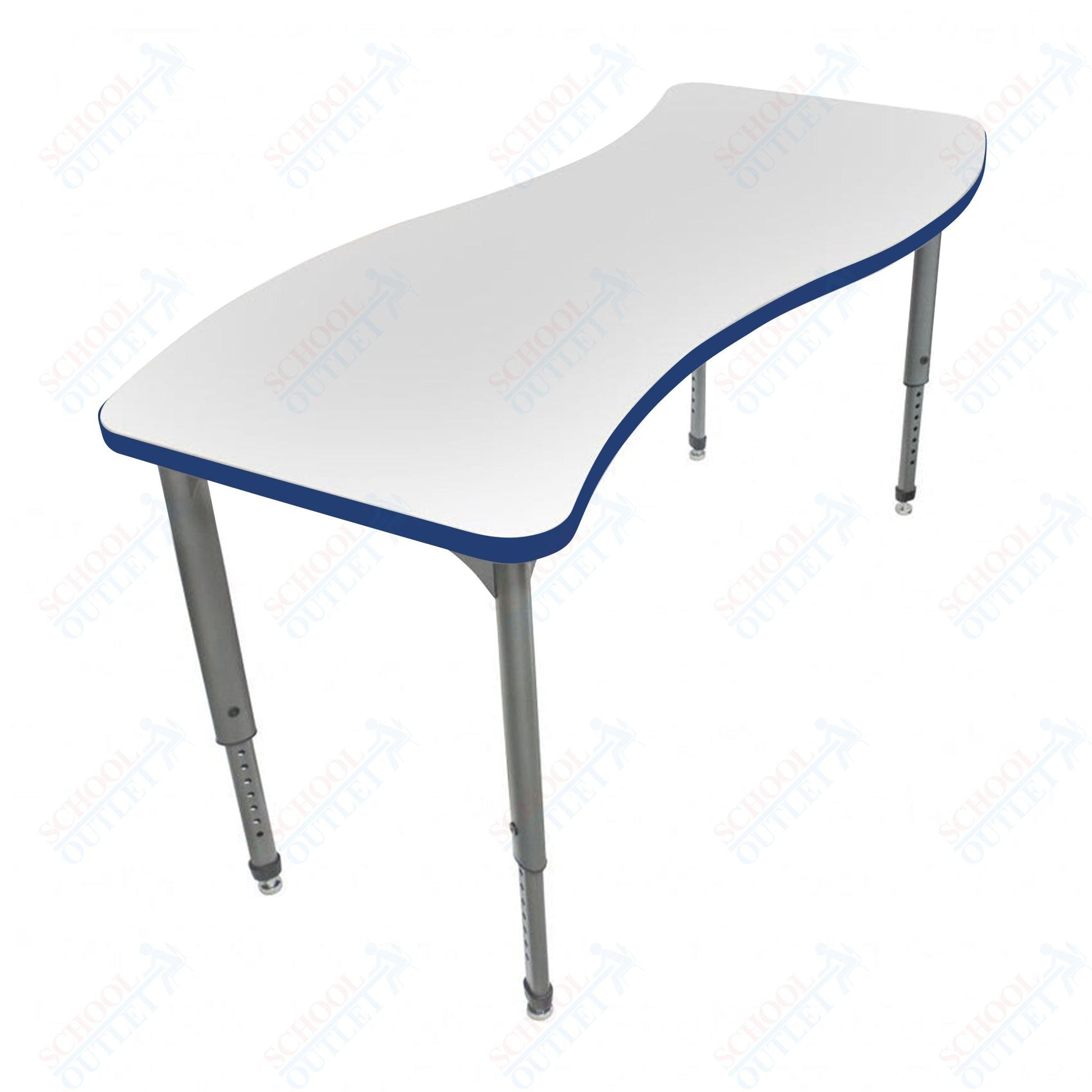 Marco Apex Series Wave School Activity Table w/ Dry Erase Top 30" x 60" Adj Height 21" - 30" (38 - 2259 - DA) - SchoolOutlet