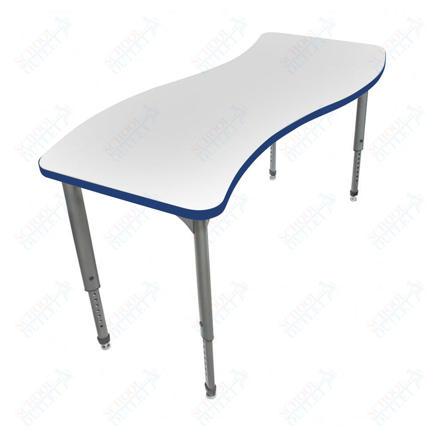 Marco Apex Series Wave School Activity Table w/ Dry Erase Top 30" x 60" Adj Height 21" - 30" (38 - 2259 - DA) - SchoolOutlet