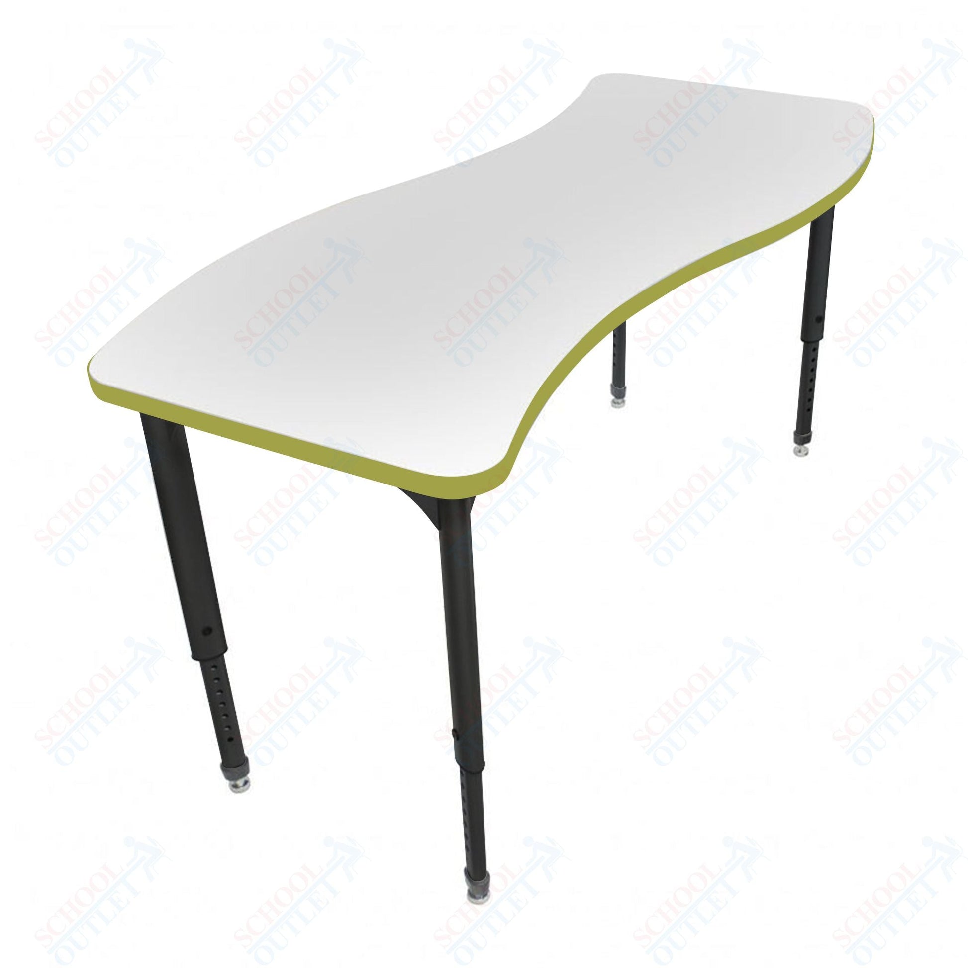 Marco Apex Series Wave School Activity Table w/ Dry Erase Top 30" x 60" Adj Height 21" - 30" (38 - 2259 - DA) - SchoolOutlet