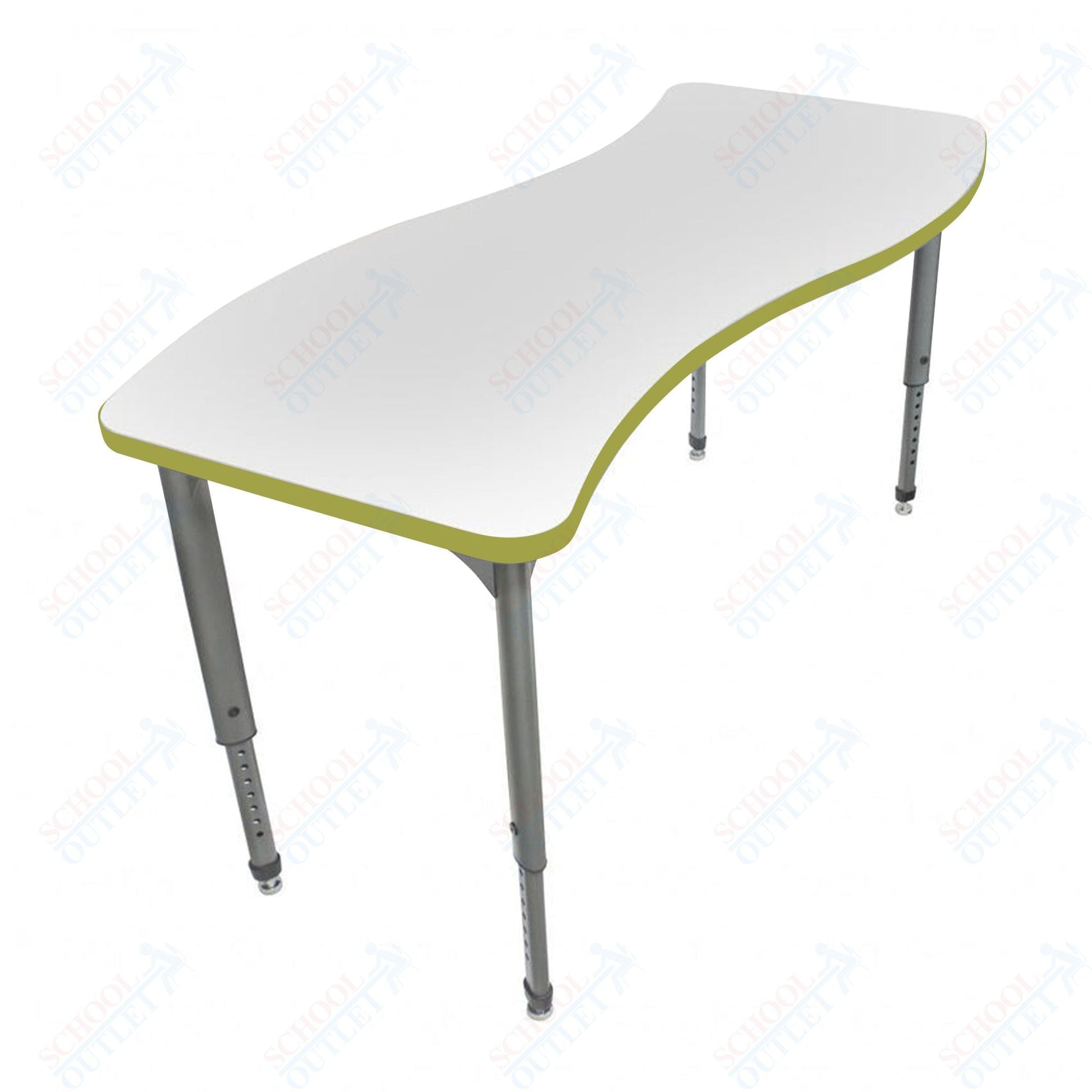Marco Apex Series Wave School Activity Table w/ Dry Erase Top 30" x 60" Adj Height 21" - 30" (38 - 2259 - DA) - SchoolOutlet