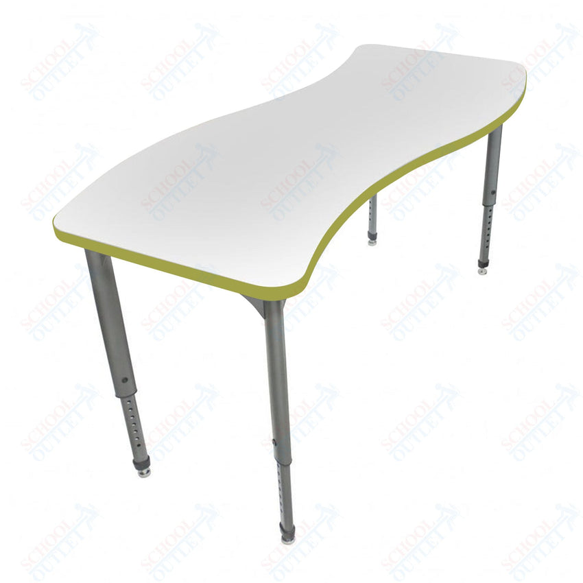 Marco Apex Series Wave School Activity Table w/ Dry Erase Top 30" x 60" Adj Height 21" - 30" (38 - 2259 - DA) - SchoolOutlet