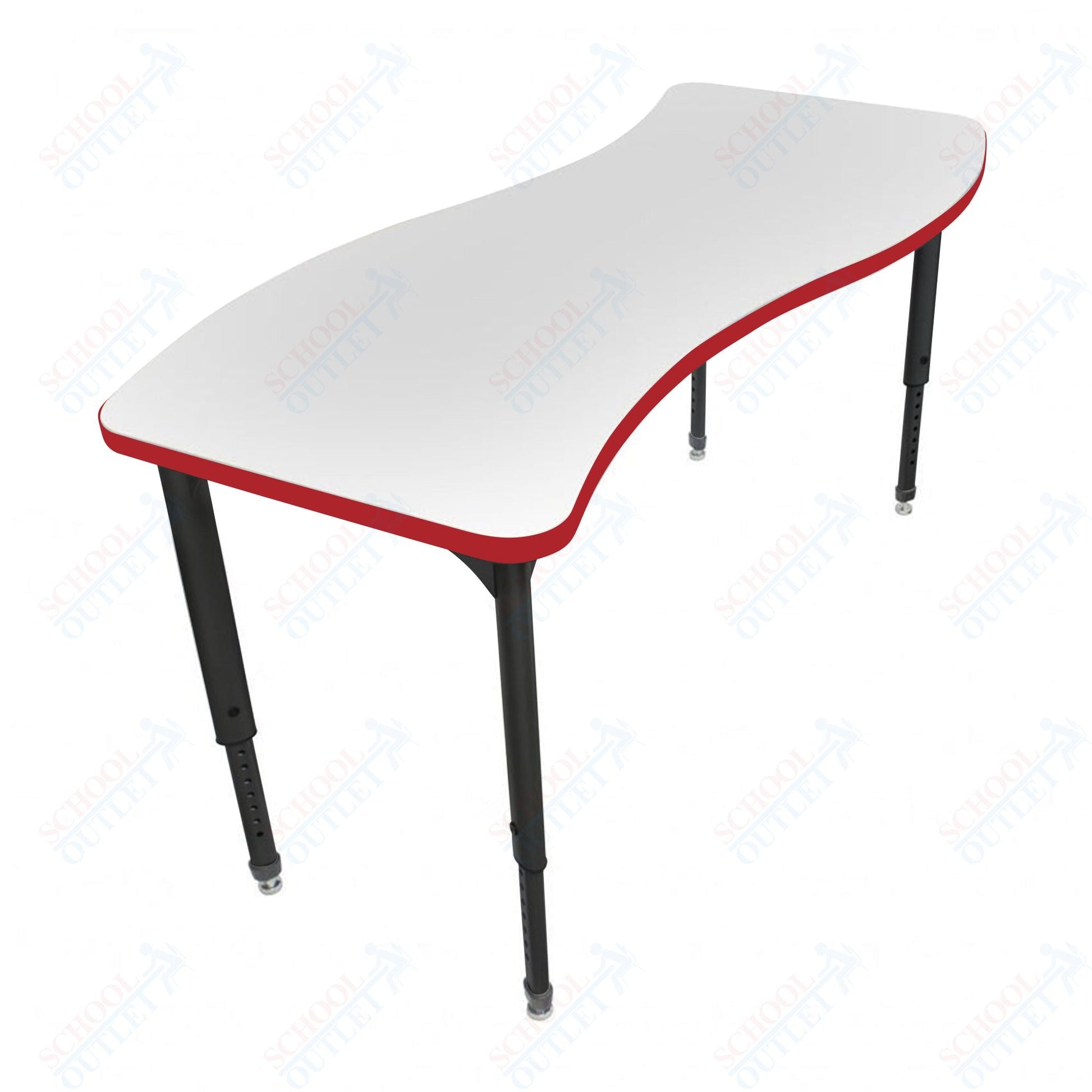 Marco Apex Series Wave School Activity Table w/ Dry Erase Top 30" x 60" Adj Height 21" - 30" (38 - 2259 - DA) - SchoolOutlet
