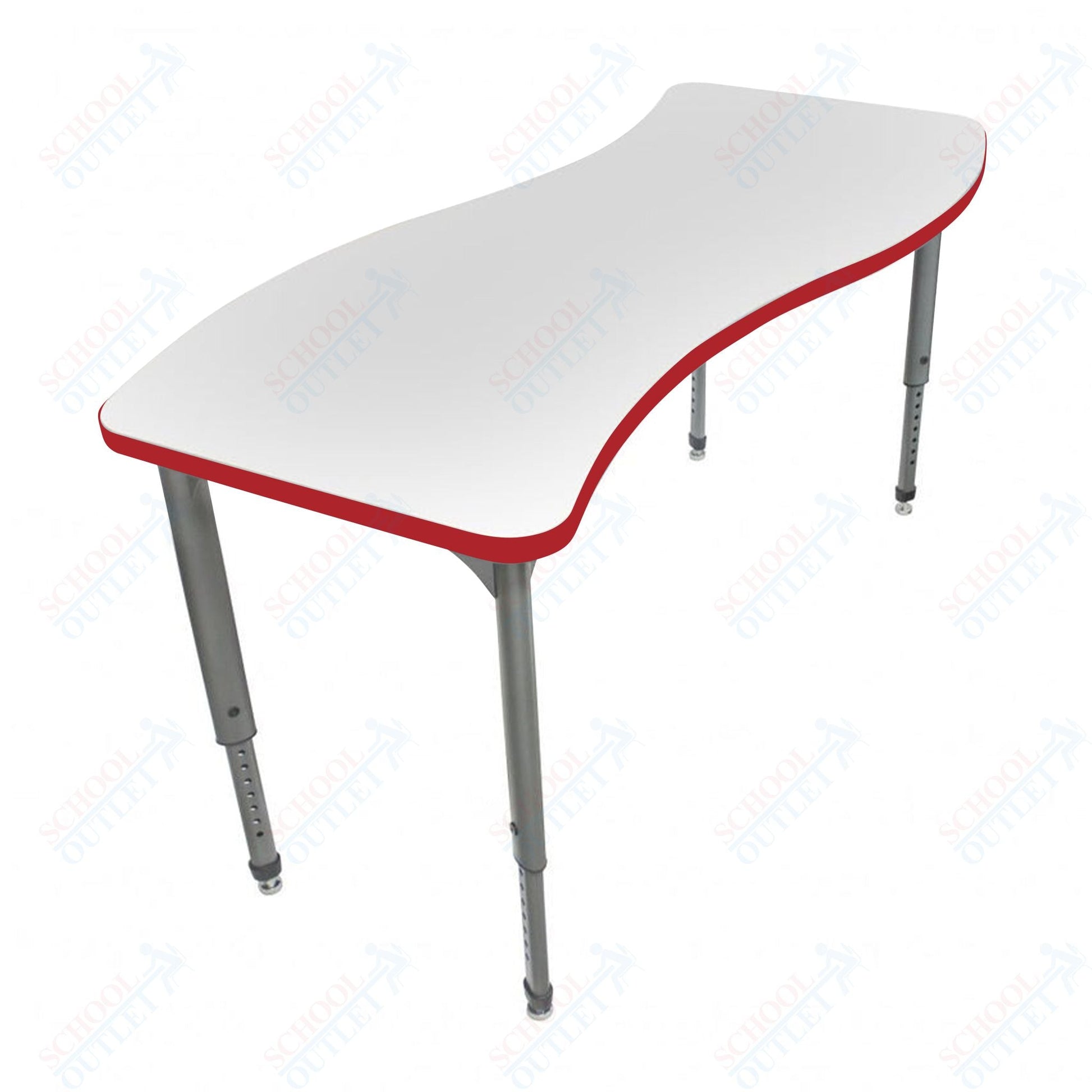 Marco Apex Series Wave School Activity Table w/ Dry Erase Top 30" x 60" Adj Height 21" - 30" (38 - 2259 - DA) - SchoolOutlet
