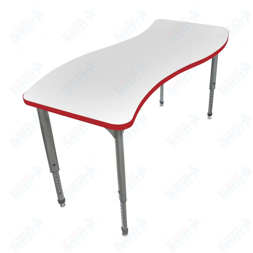 Marco Apex Series Wave School Activity Table w/ Dry Erase Top 30" x 60" Adj Height 21" - 30" (38 - 2259 - DA) - SchoolOutlet