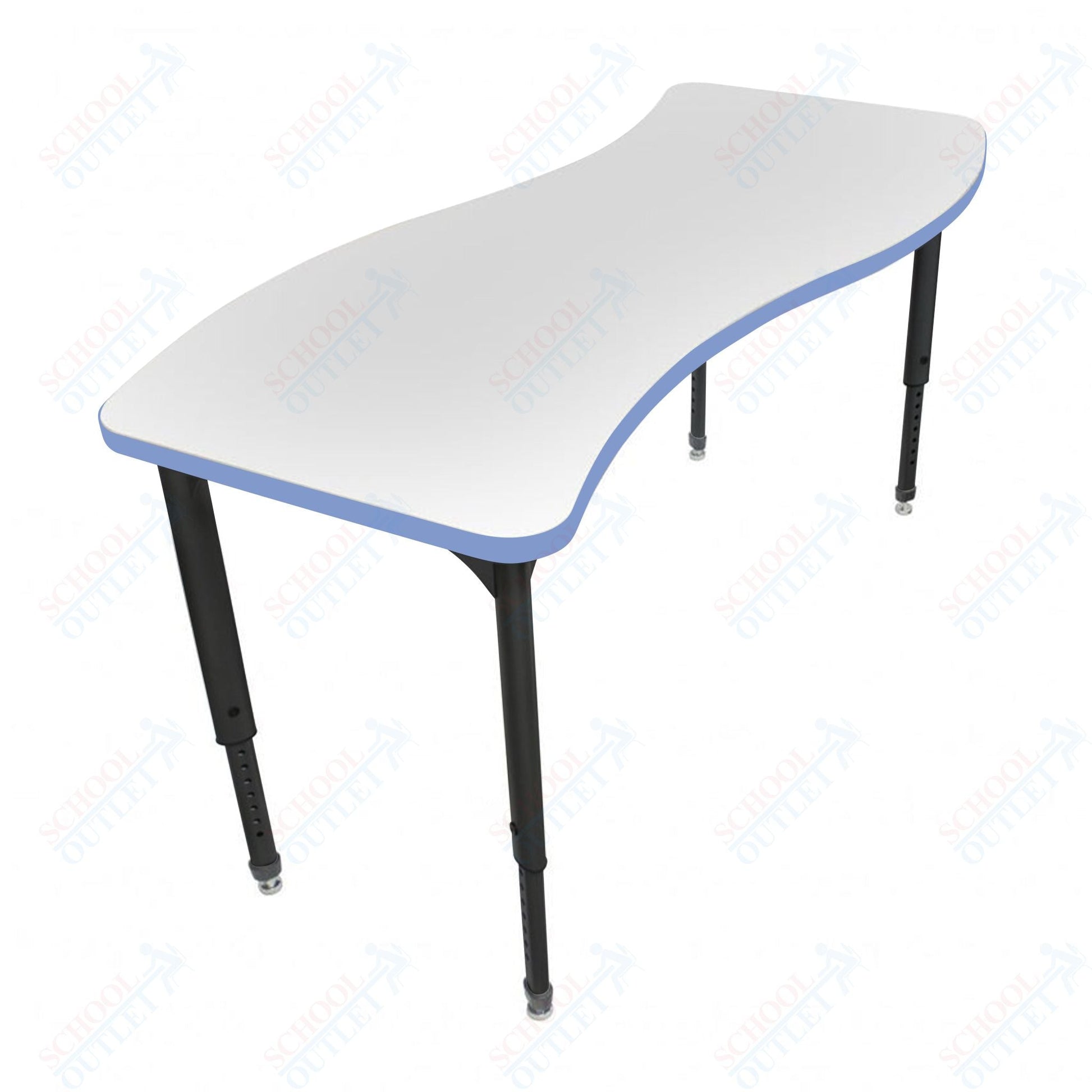 Marco Apex Series Wave School Activity Table w/ Dry Erase Top 30" x 60" Adj Height 21" - 30" (38 - 2259 - DA) - SchoolOutlet