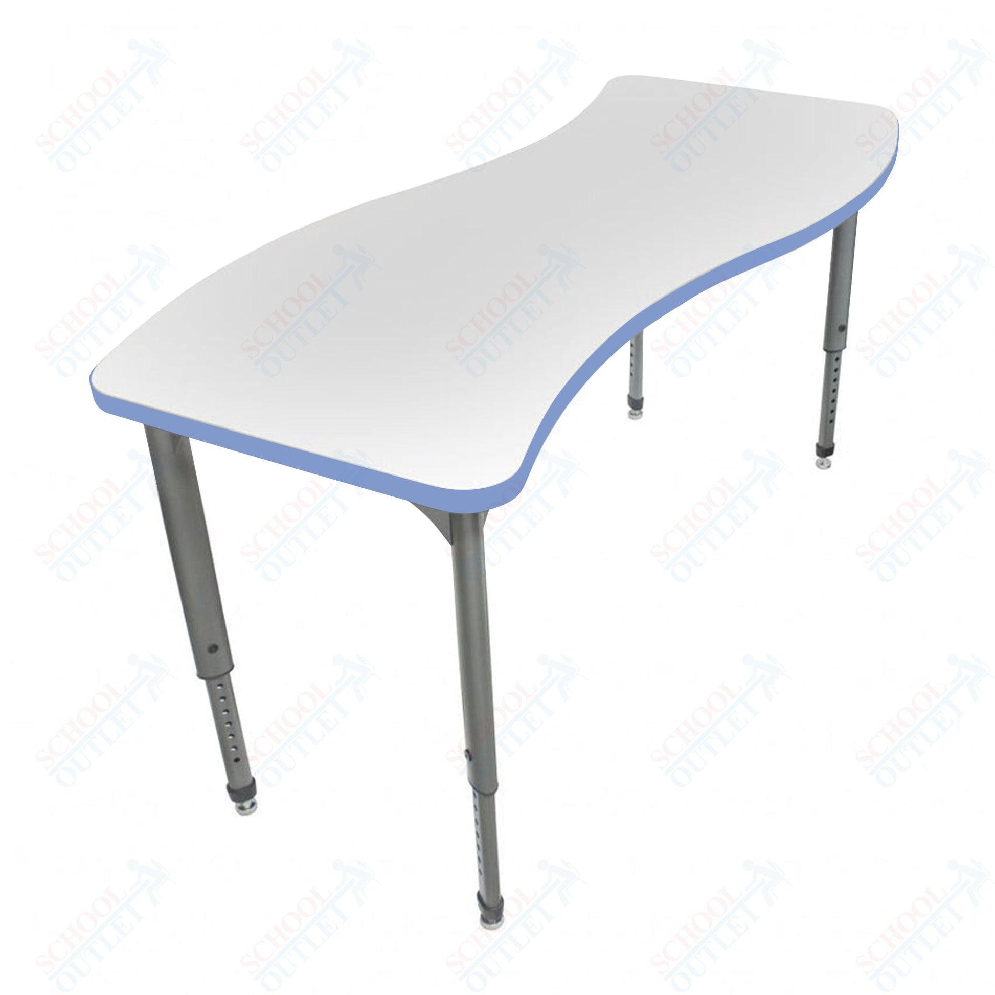 Marco Apex Series Wave School Activity Table w/ Dry Erase Top 30" x 60" Adj Height 21" - 30" (38 - 2259 - DA) - SchoolOutlet
