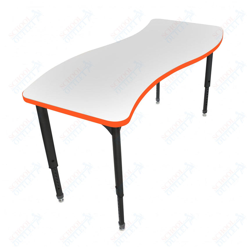 Marco Apex Series Wave School Activity Table w/ Dry Erase Top 30" x 60" Adj Height 21" - 30" (38 - 2259 - DA) - SchoolOutlet