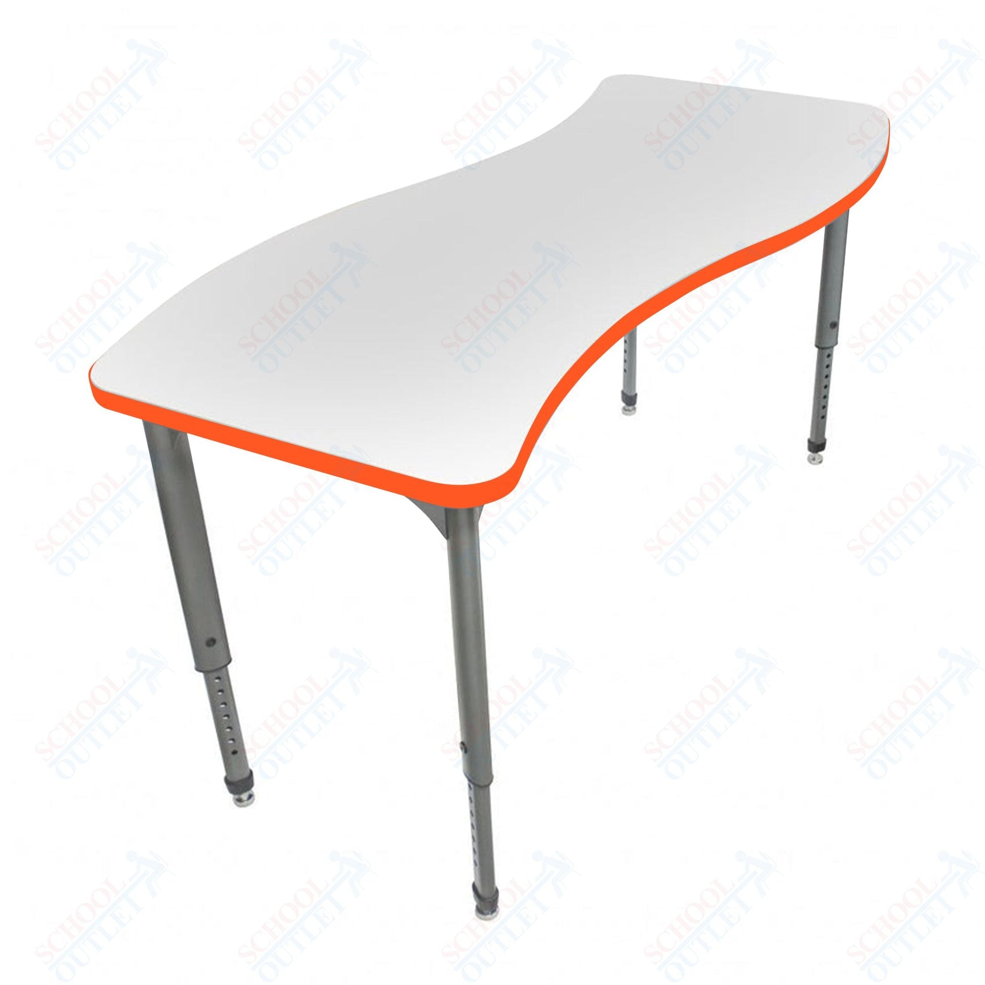 Marco Apex Series Wave School Activity Table w/ Dry Erase Top 30" x 60" Adj Height 21" - 30" (38 - 2259 - DA) - SchoolOutlet