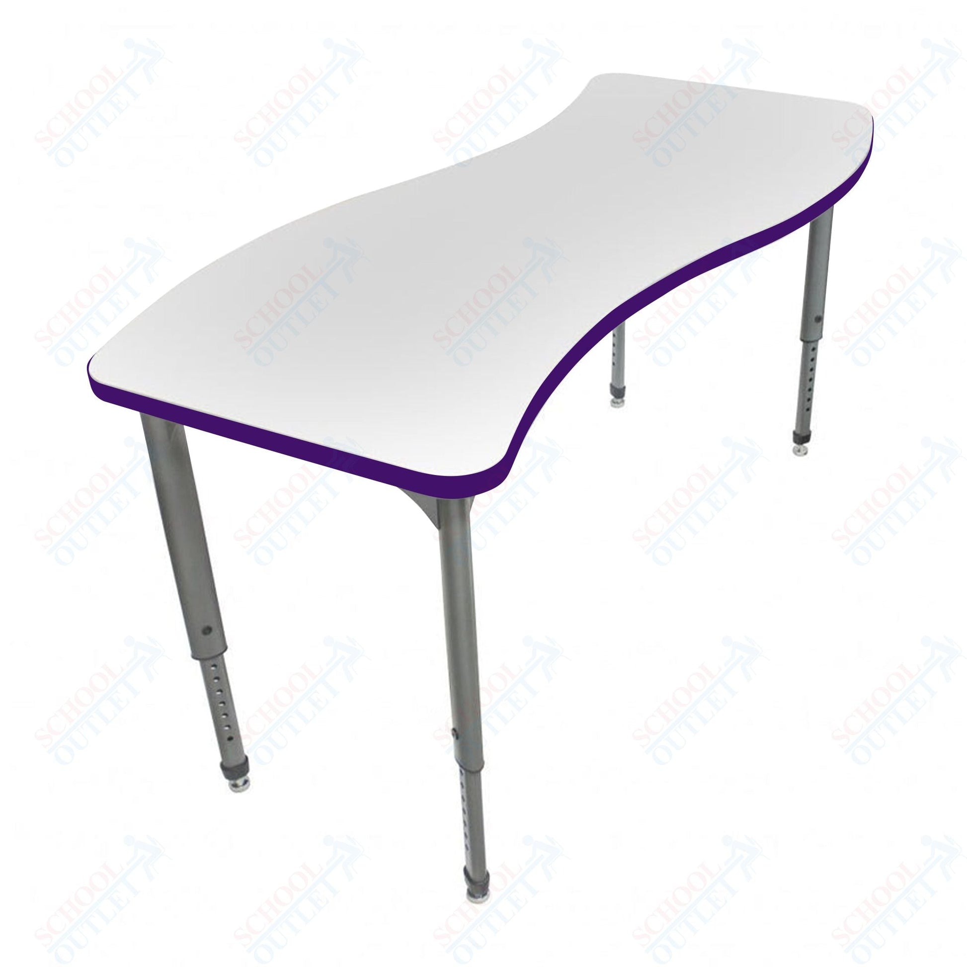 Marco Apex Series Wave School Activity Table w/ Dry Erase Top 30" x 60" Adj Height 21" - 30" (38 - 2259 - DA) - SchoolOutlet